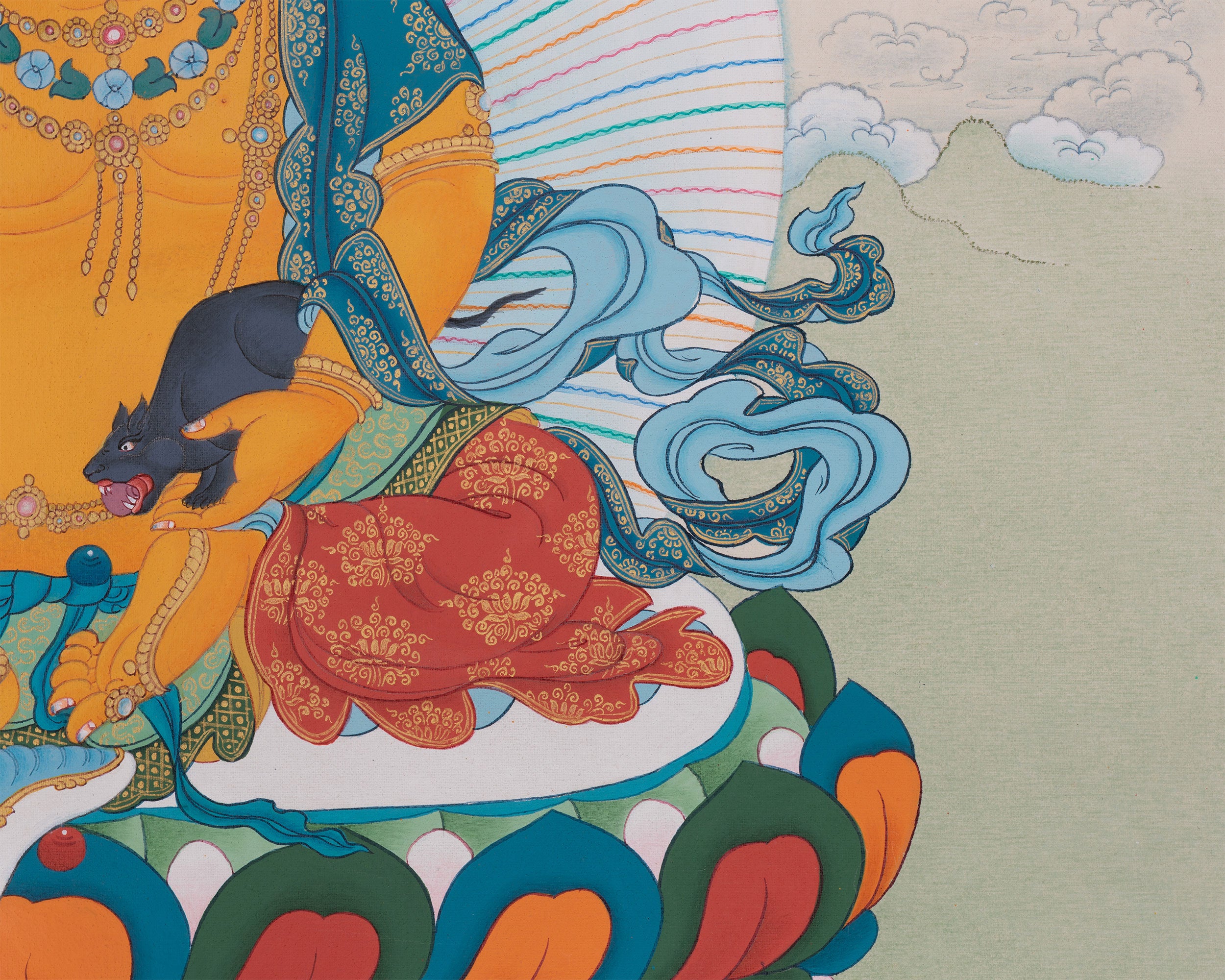 Tibetan Buddha of Wealth Dzambhala | Protector of Prosperity and Success