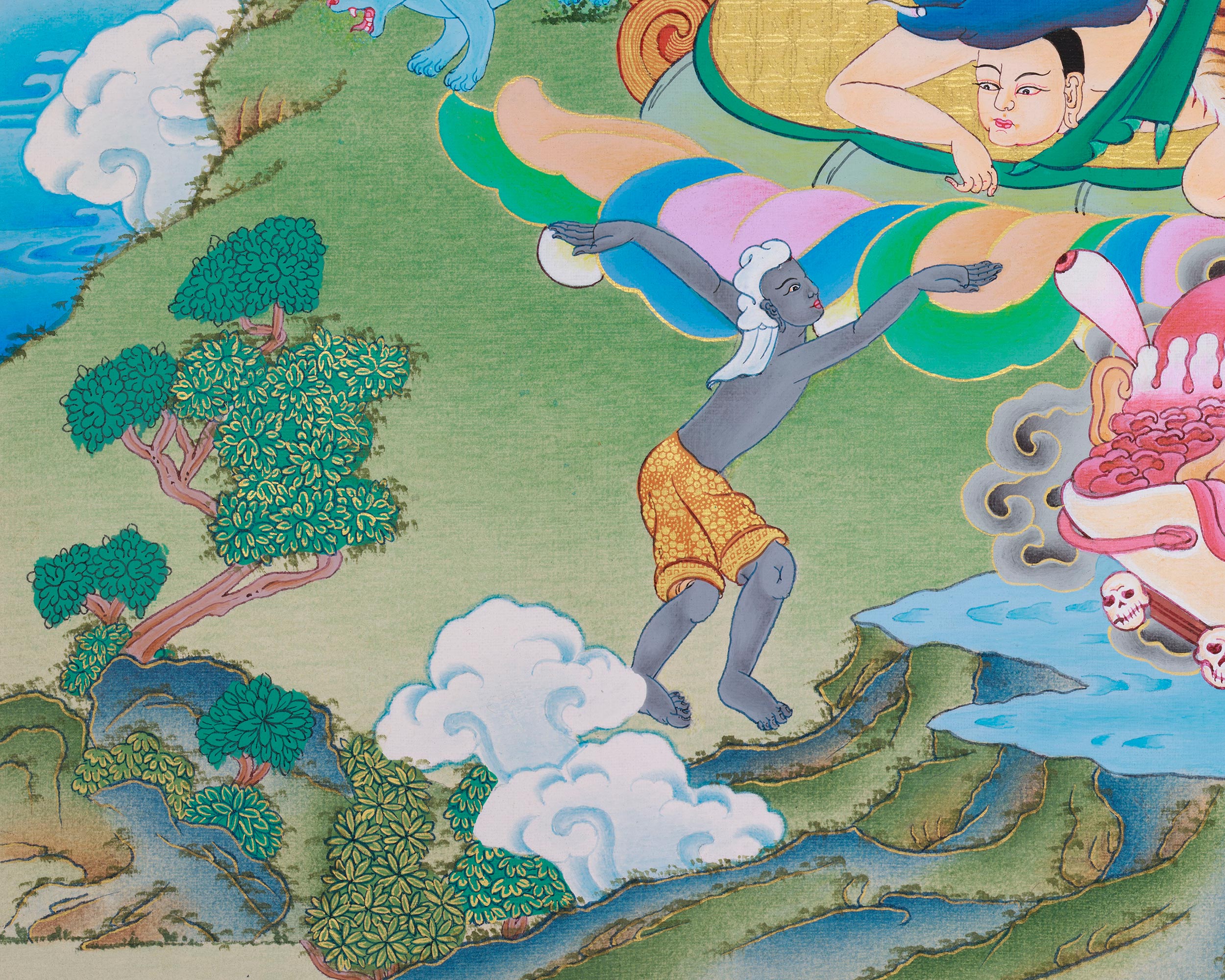 Sakya Mahakala Buddhist Art |  Lord of the Pavilion | Fierce Protector Deity