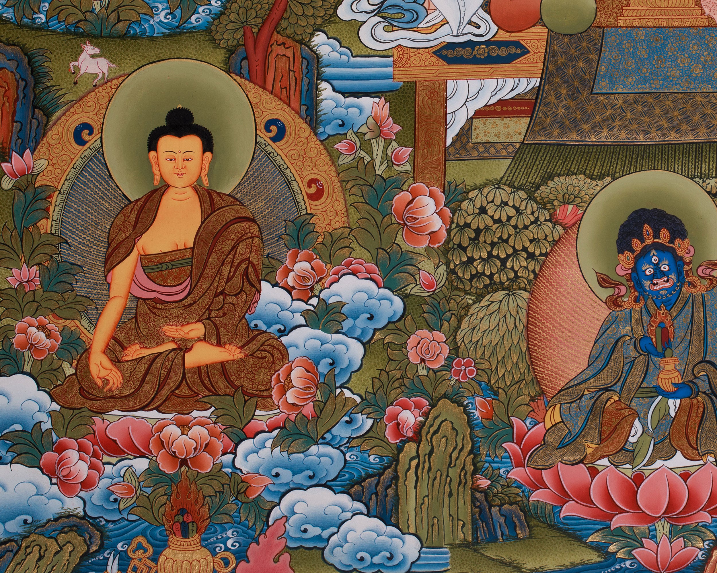 Assembly of 8 Medicine Buddhas | Tibetan Bhaisajyaguru Large Thangka Painting