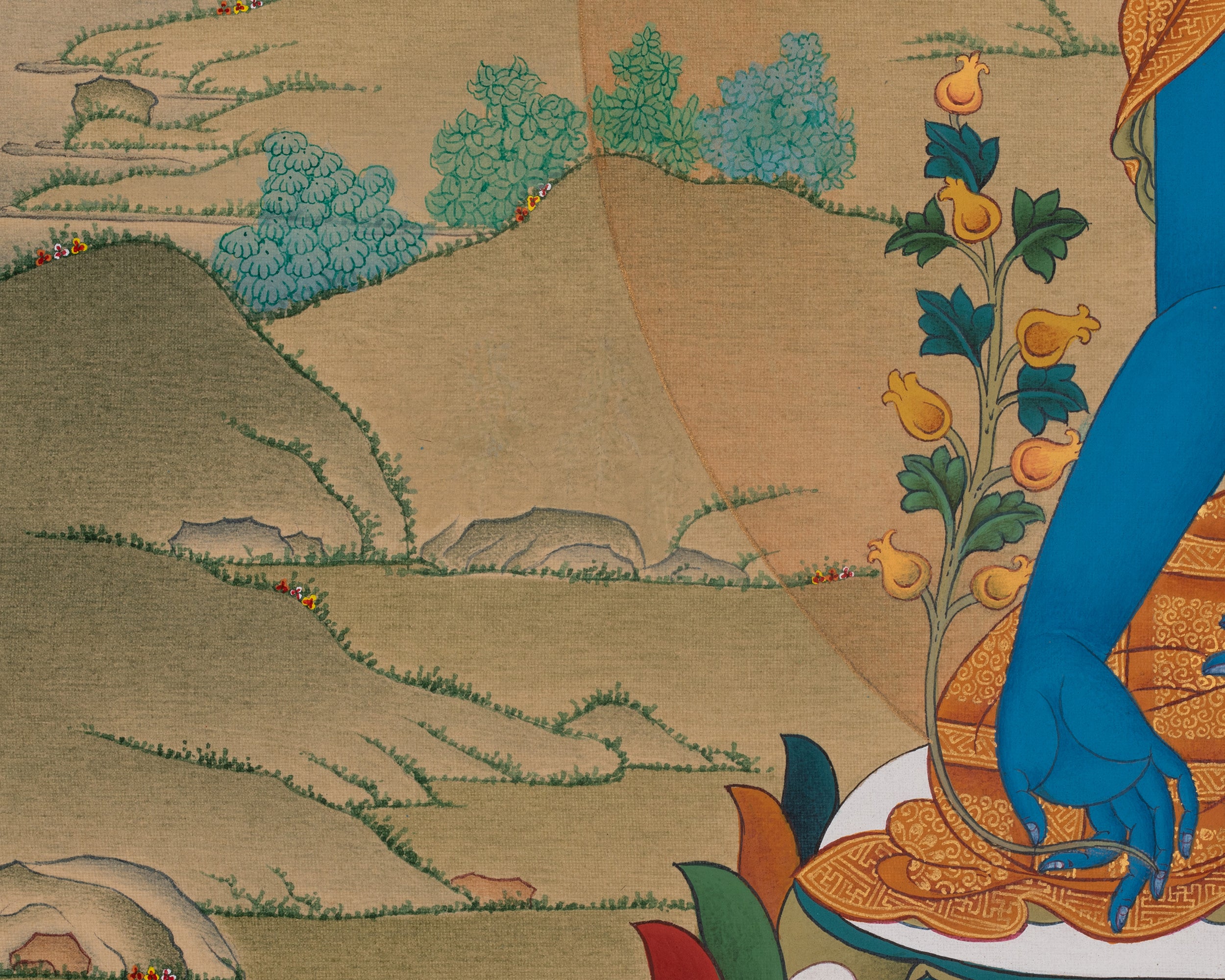 Medicine Buddha Meditation Art | Bhaisajyaguru Thangka | Healing Deity
