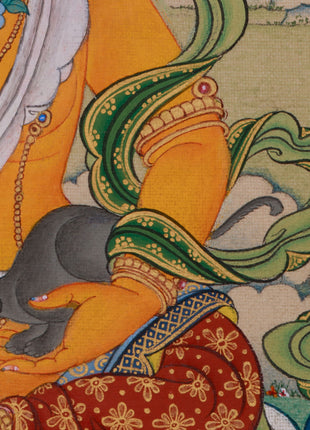 Powerful Wealth Deity, Jambhala | Thangka Painting for Prosperity