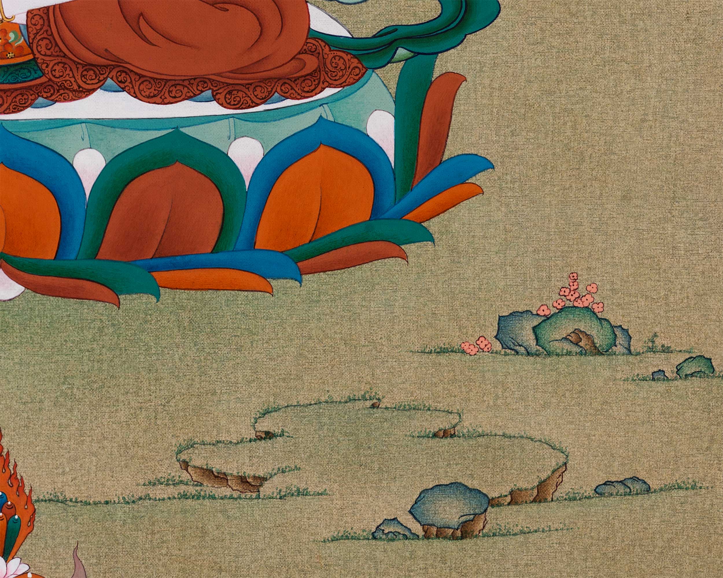 Avalokiteshvara Buddha Thangka | Hand-Painted Buddhist Deity Painting