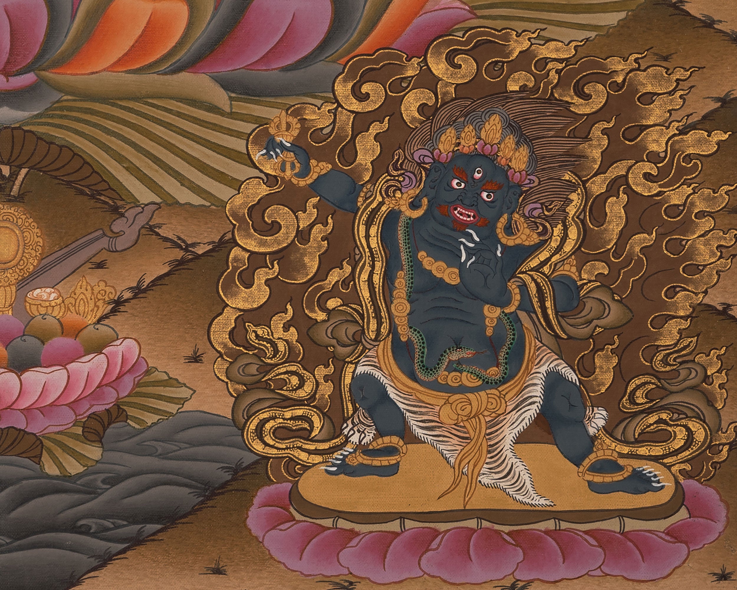 4Armed Chengrezig Thangka | Traditional Buddhist Painting