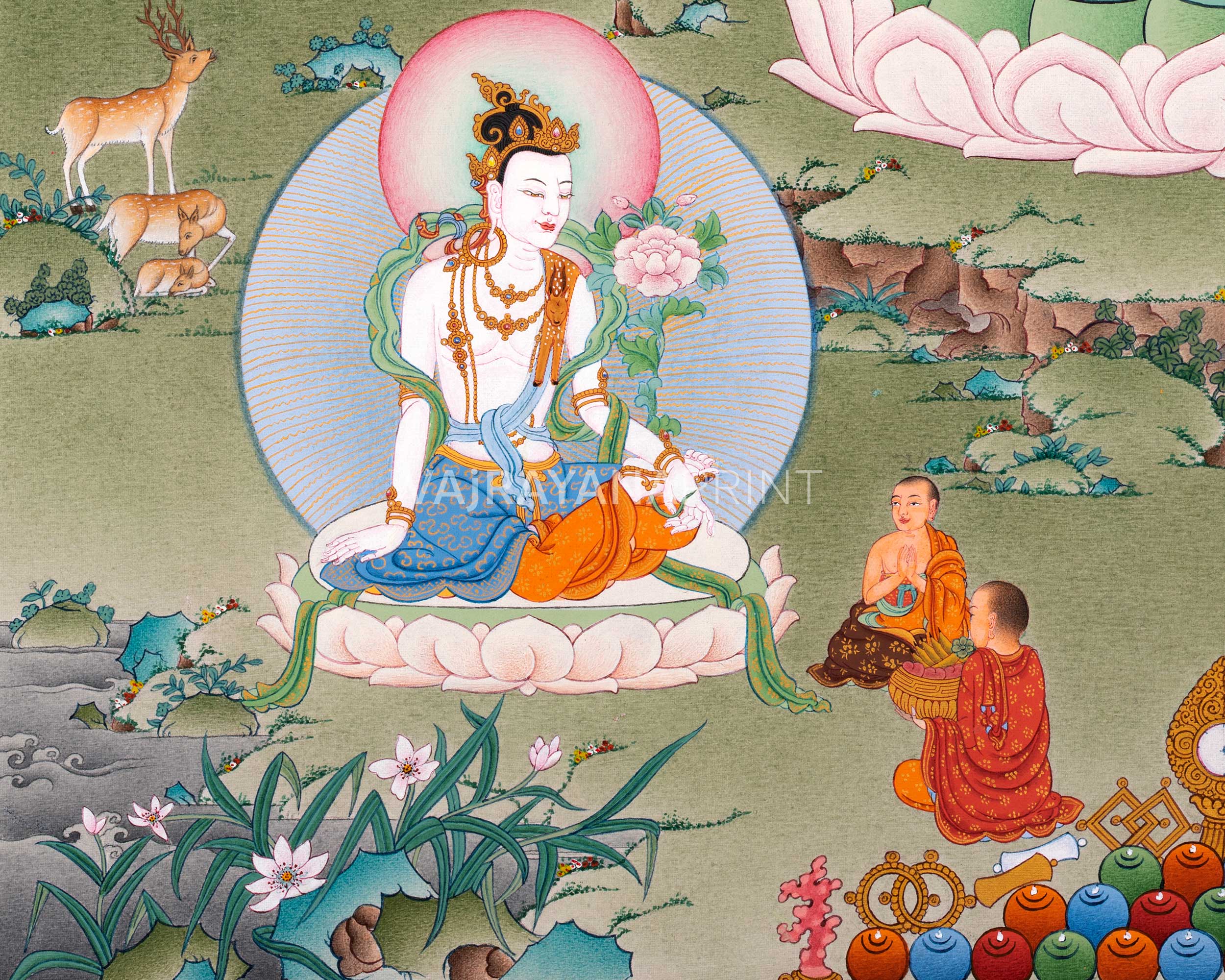 1000 Armed Chenresig Thangka Print | Bodhisattva Canvas Art | Avalokiteshvara Decors