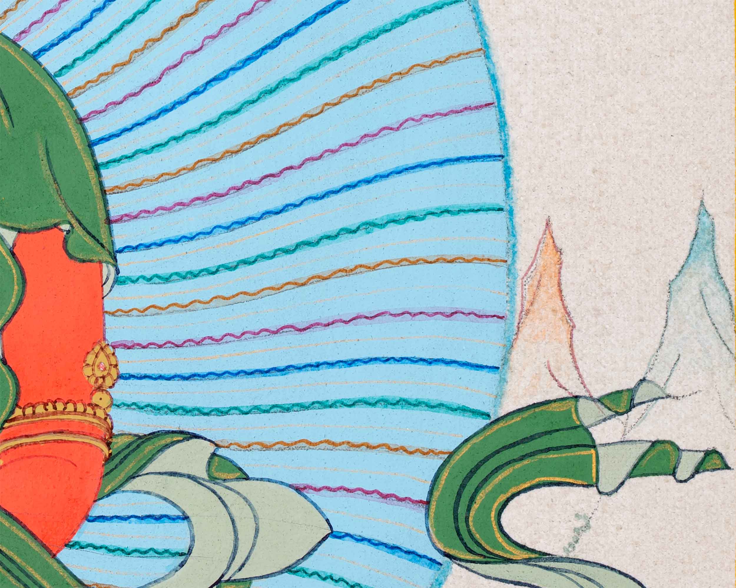 Bodhisattva Amitayus Thangka | Divinity of Longevity | Sacred Tibetan Wall Painting