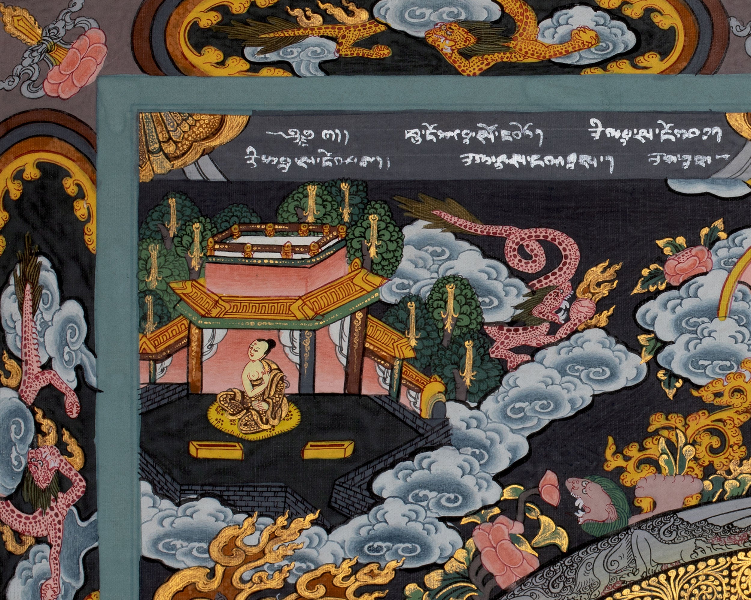 Vintage Tibetan Buddha Mandala Thangka | Buddhist Artwork