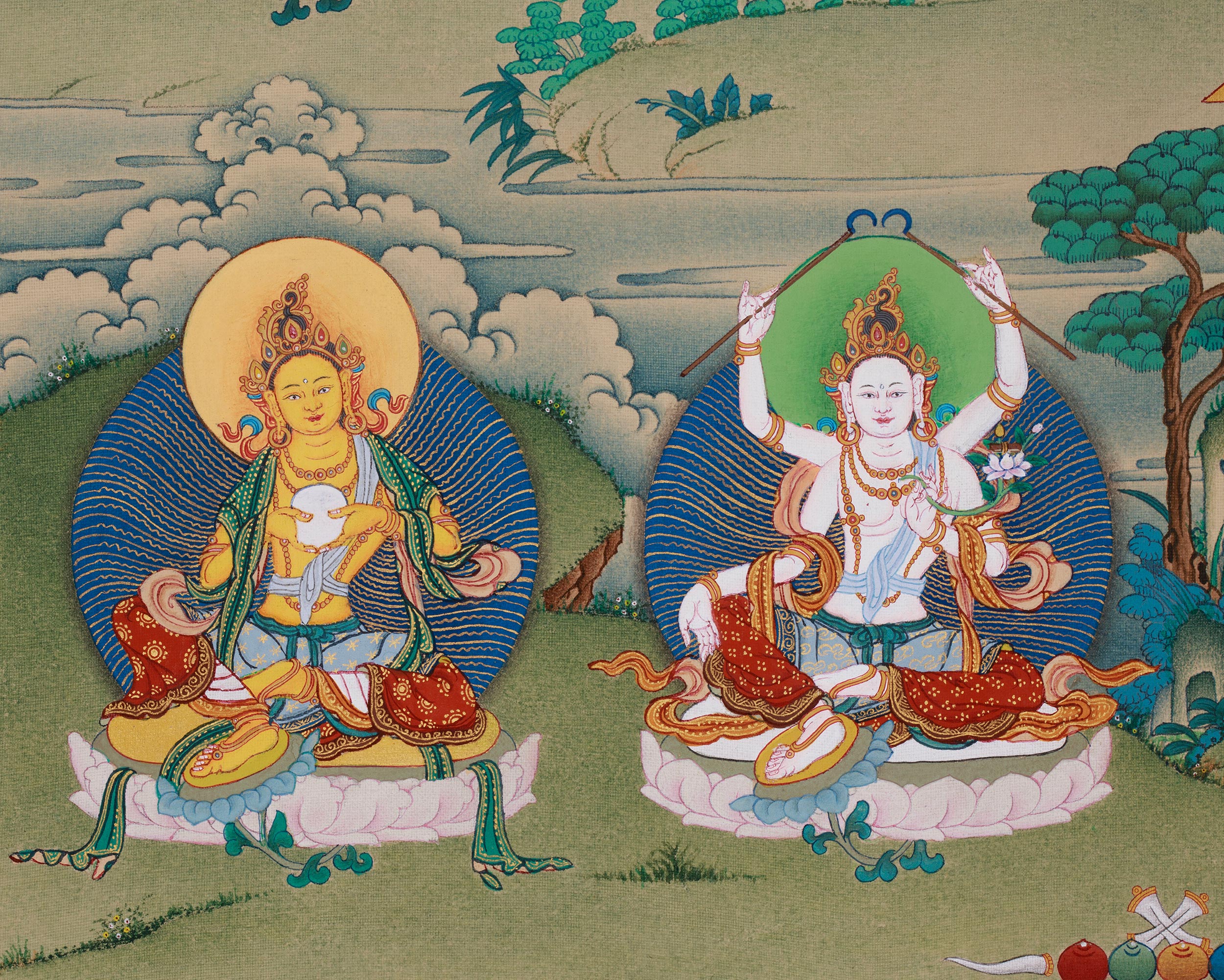 Himalayan 21 Tara Surya Gupta Thangka | Sacred Artwork