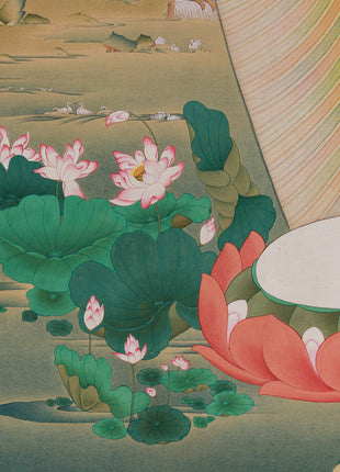 Standing Buddha Shakyamuni Thangka | Exquisite Karma Gadri Masterpiece
