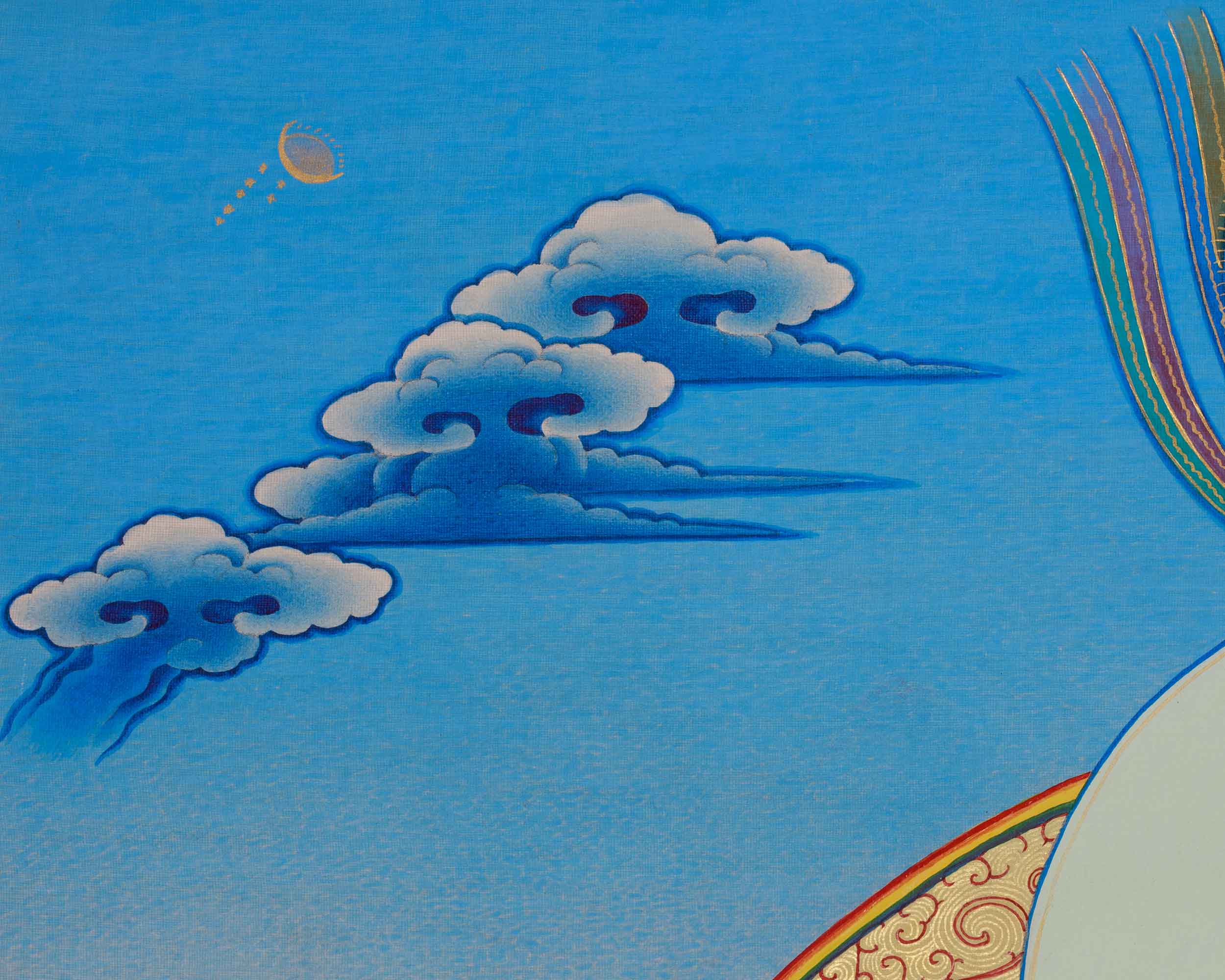 Himalyan Thangka Of Four-Armed Chenrezig | Avalokiteshvara, Amitabha Buddha, Manjushri, Vajrapani