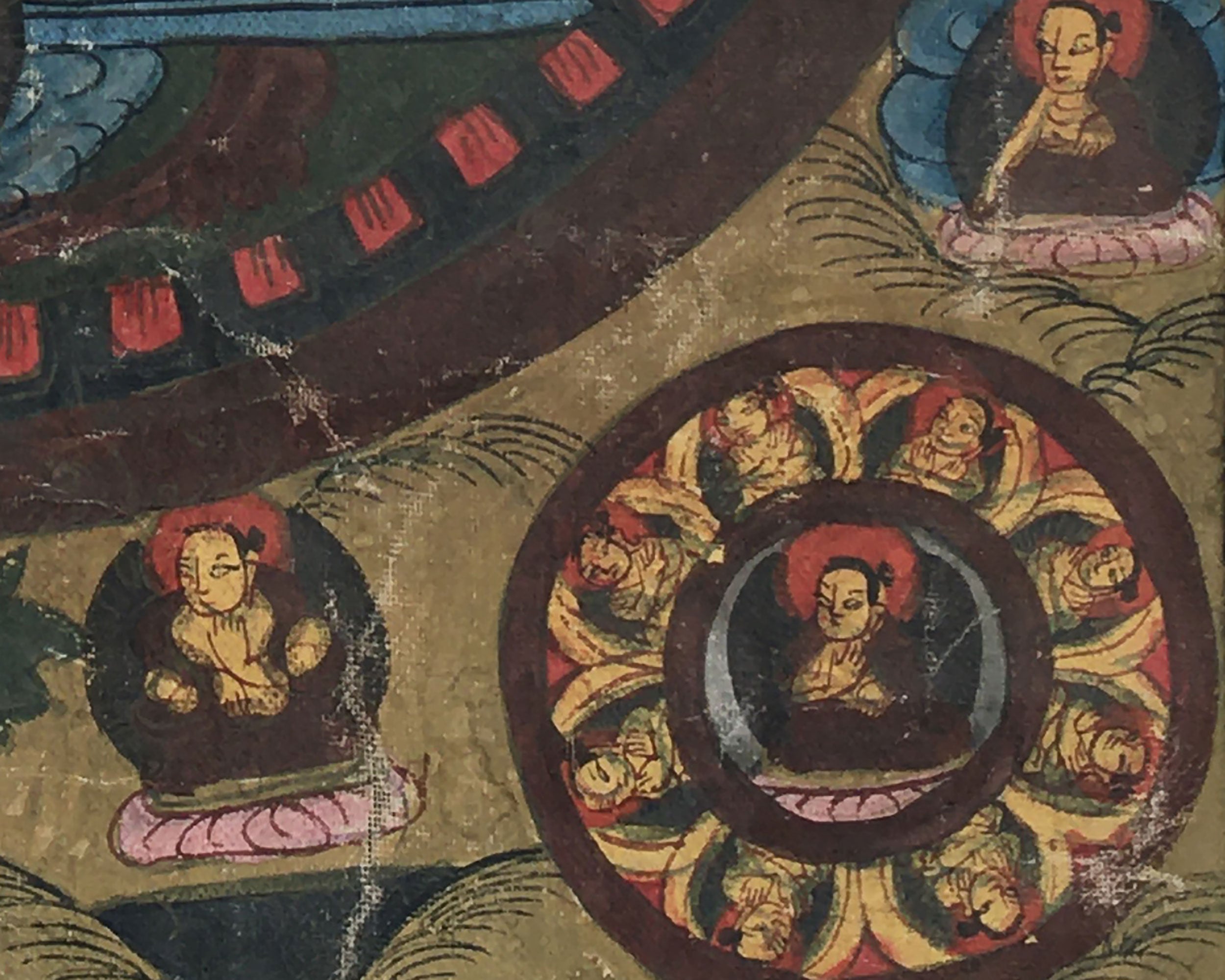 Beautiful Brocade Mandala Thangka | Buddhist Handpainted Art | Religious Wall Decors