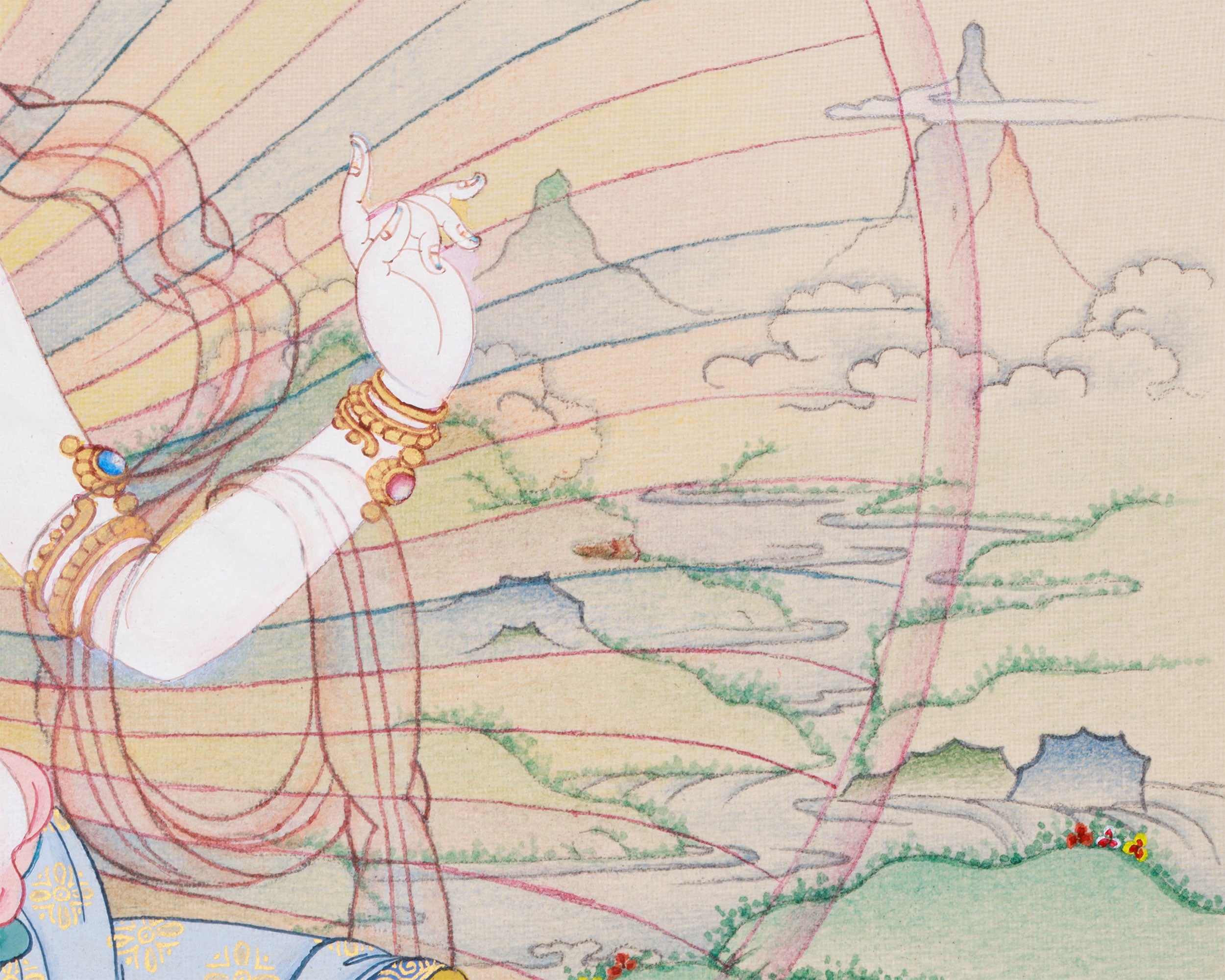 Hand-Painted Sukha Siddhi Painting | The Dakini of Blissful Wisdom and Spiritual Transformation