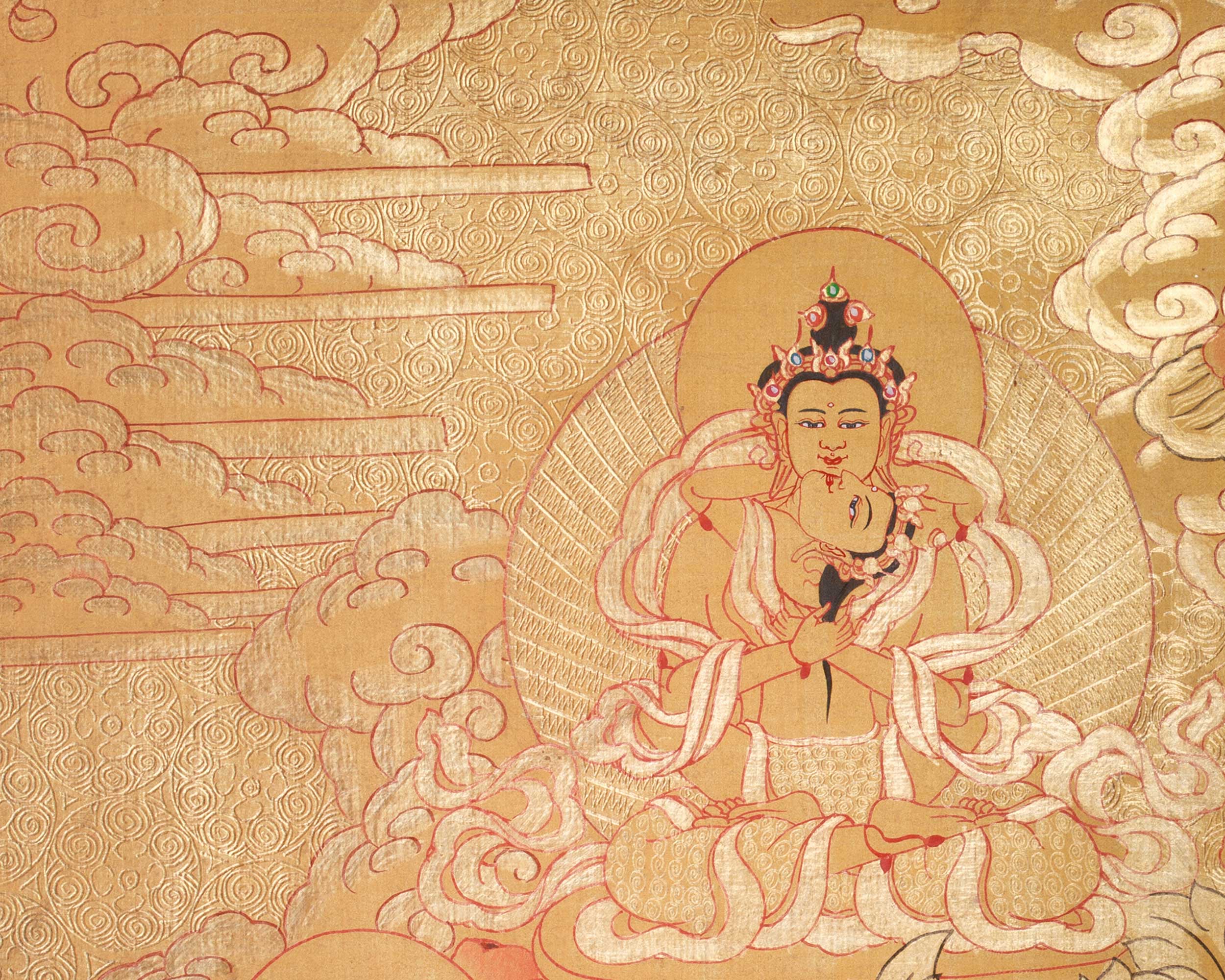 Padmasambhava Tibetan Master Thangka | A Sacred Representation of Guru Rinpoche with Other Divine Beings