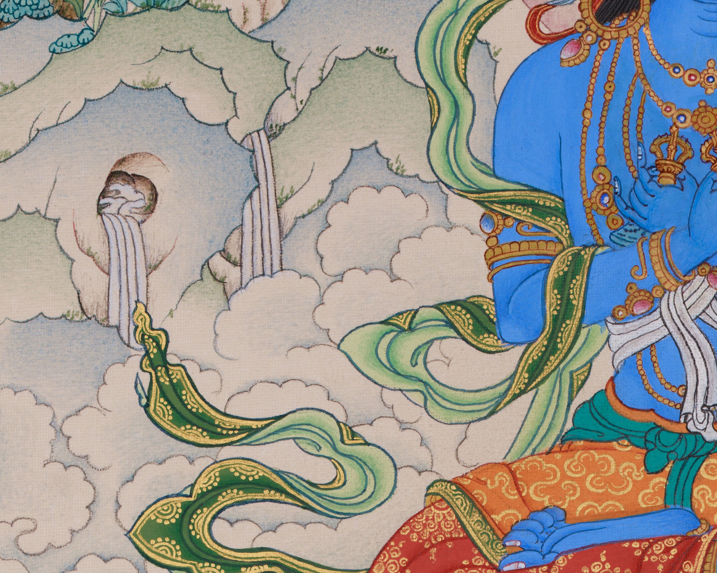 Enlightenment Symbol Vajradhara Thangka | Holder of the Thunderbolt