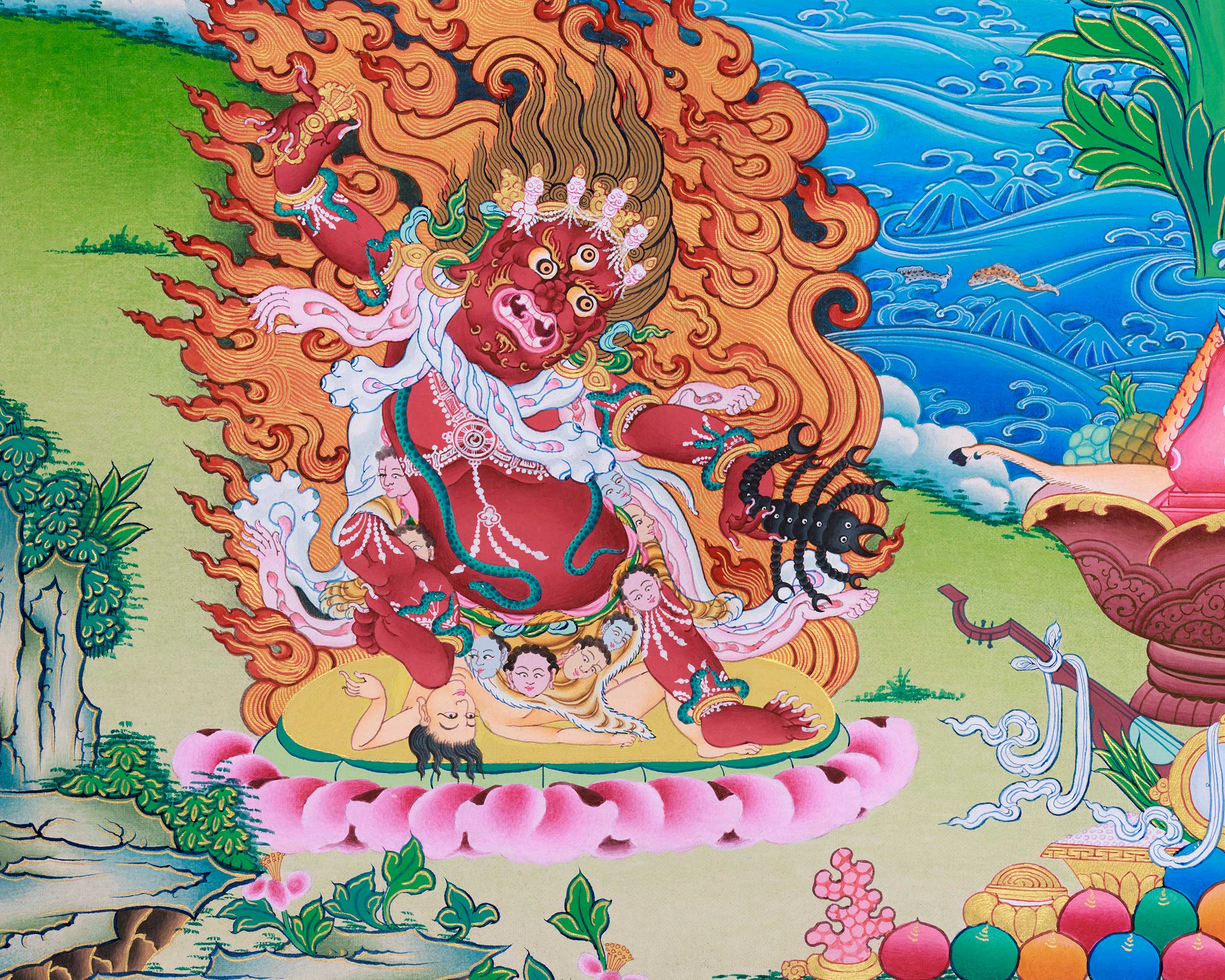Guru Rinpoche Sacred Artwork | Hand-Painted Padmasambhava Thangka