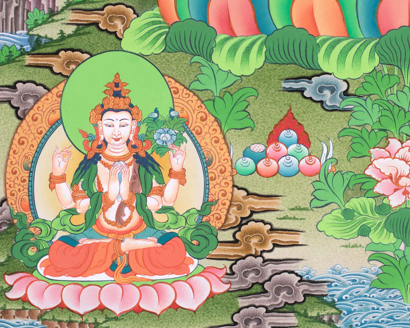 Manjushri Wisdom Bodhisattva | Chenrezig and Vajrapani | Five Dhyani Buddhas