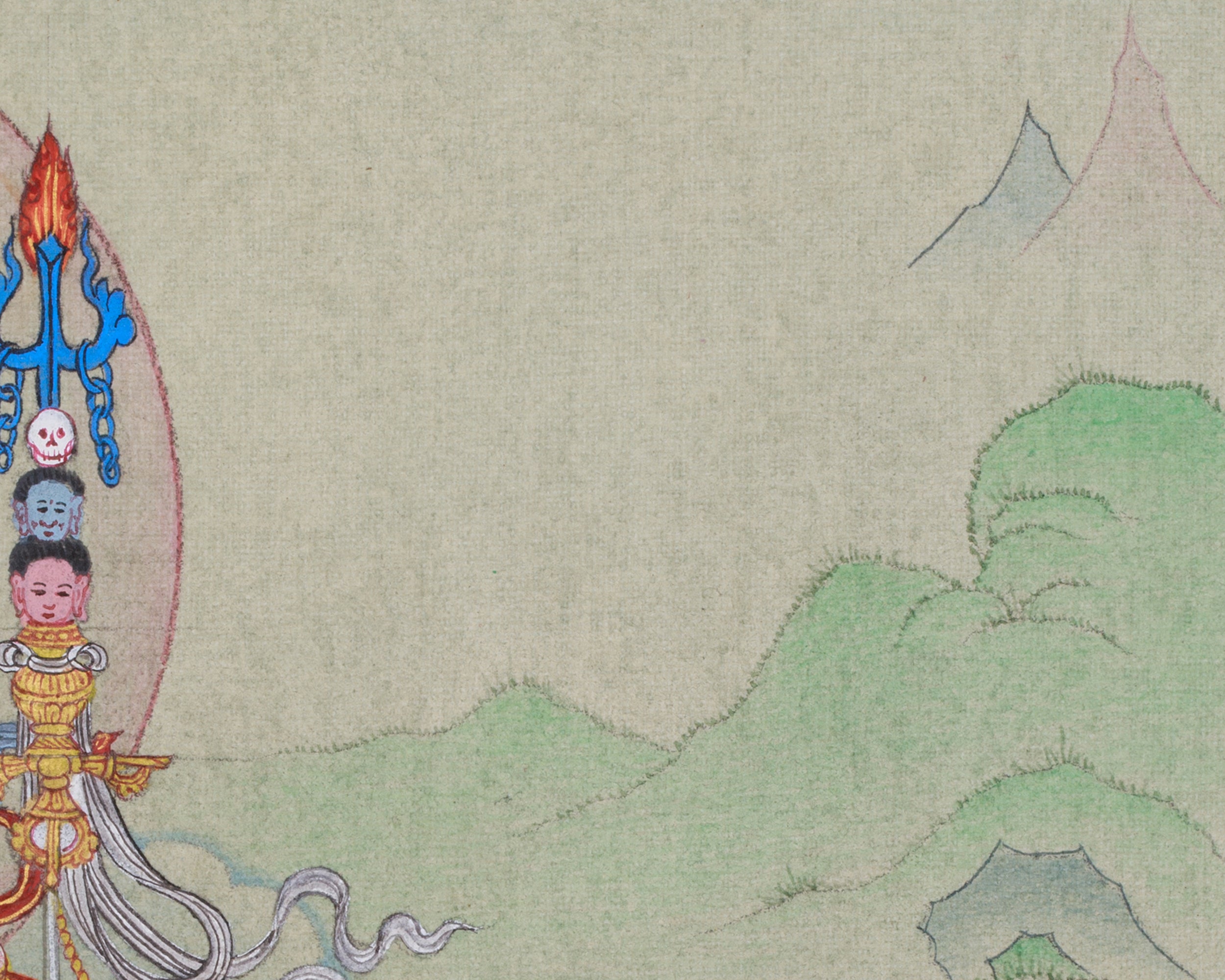 Guru Rinpoche with Mandarva and Yeshe Tsogyal | Divine Trio of Tantric Wisdom and Compassion