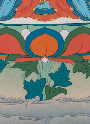 Chenresig with Vajrapani and Manjushri Thangka Print