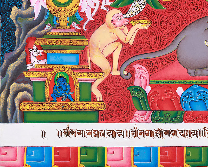 Majestic Lord Ganesha Paubha Artwork | Traditional Nepalese Art