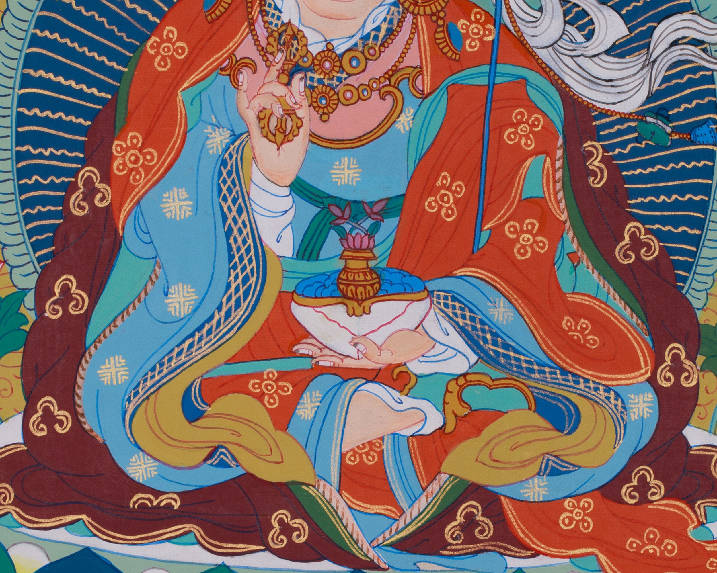 Precious Master Guru Rinpoche Thangka | Easing Royal Posture