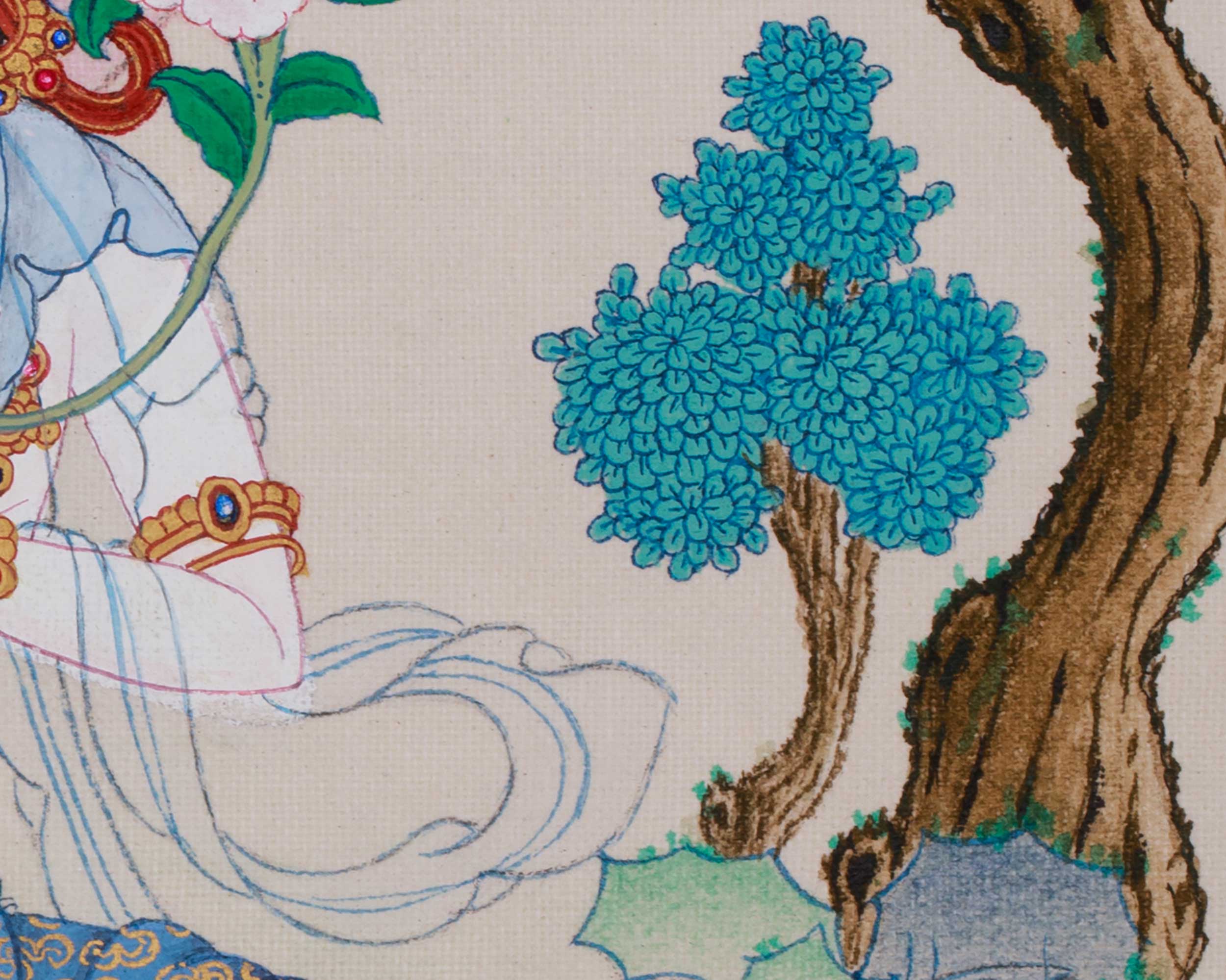 Peaceful Sita Tara Thangka | Compassion, Healing & Longevity Deity