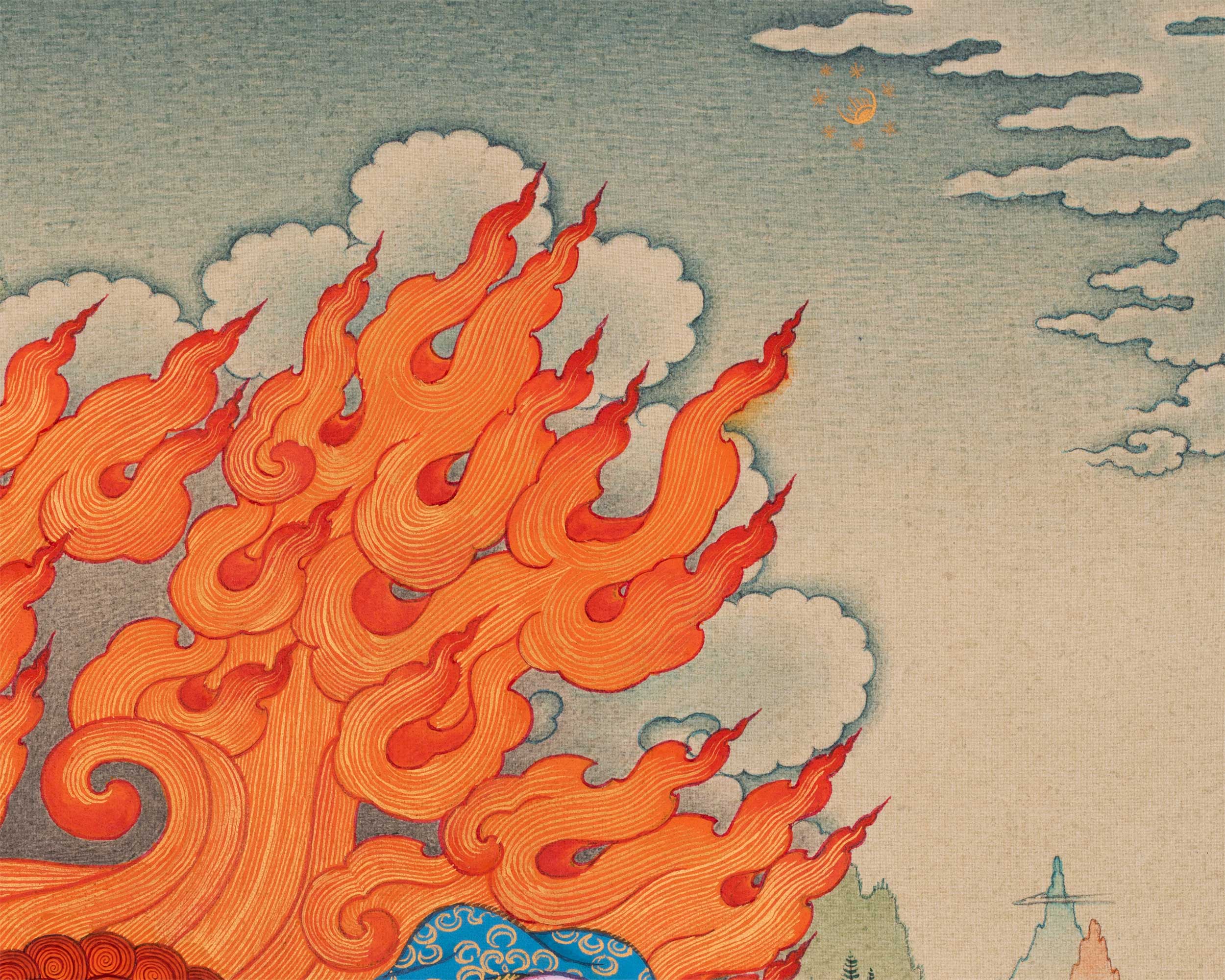 Dorje Drollo Thangka Print | The Thunderbolt Guardian | Digital Print Of Wrathful Compassion