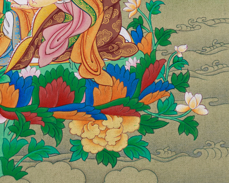 Guru Rinpoche Thangka | Hand-Painted Traditional Tibetan Artwork