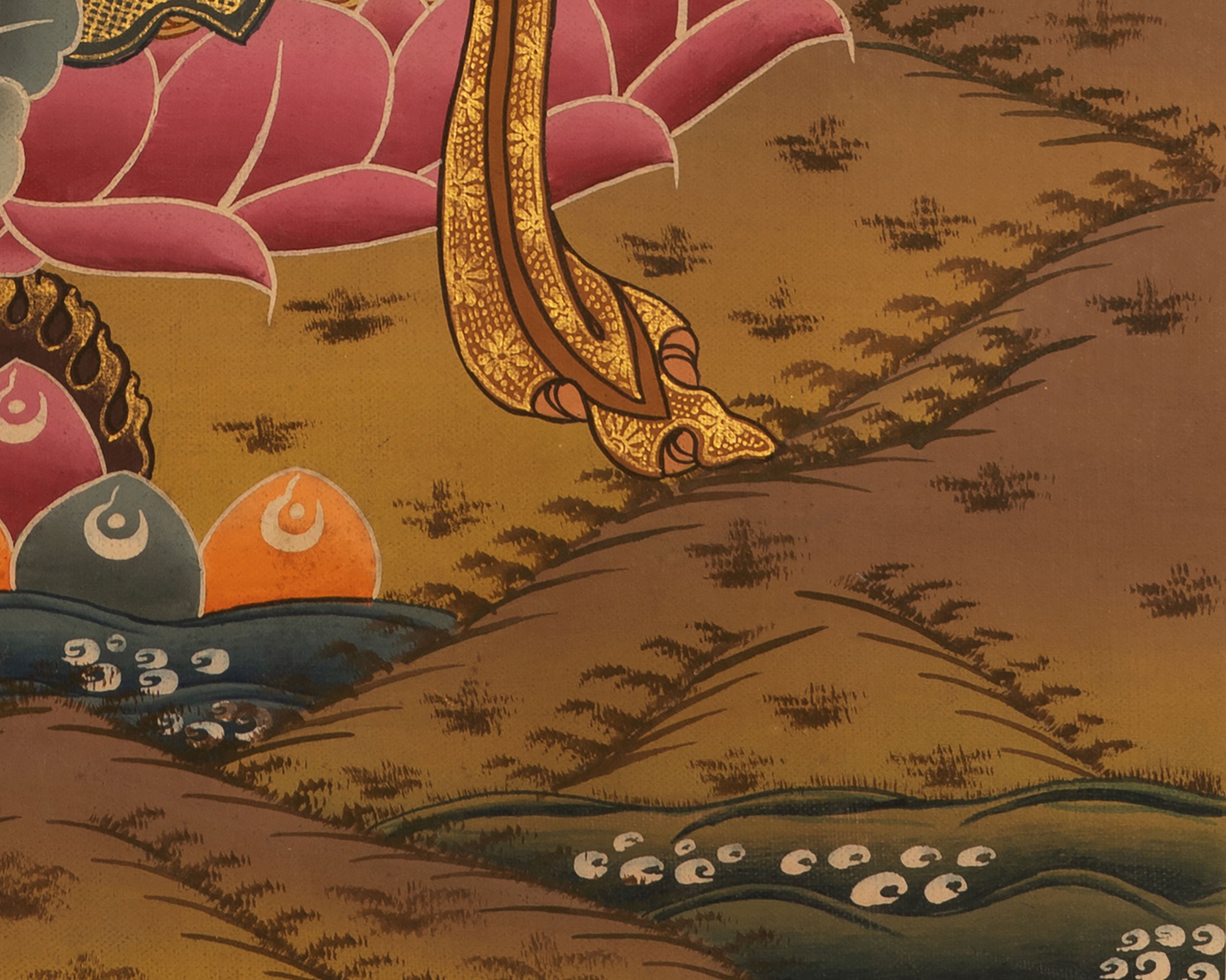 Small Green Tara Thangka | Religious Art For Wall Decor