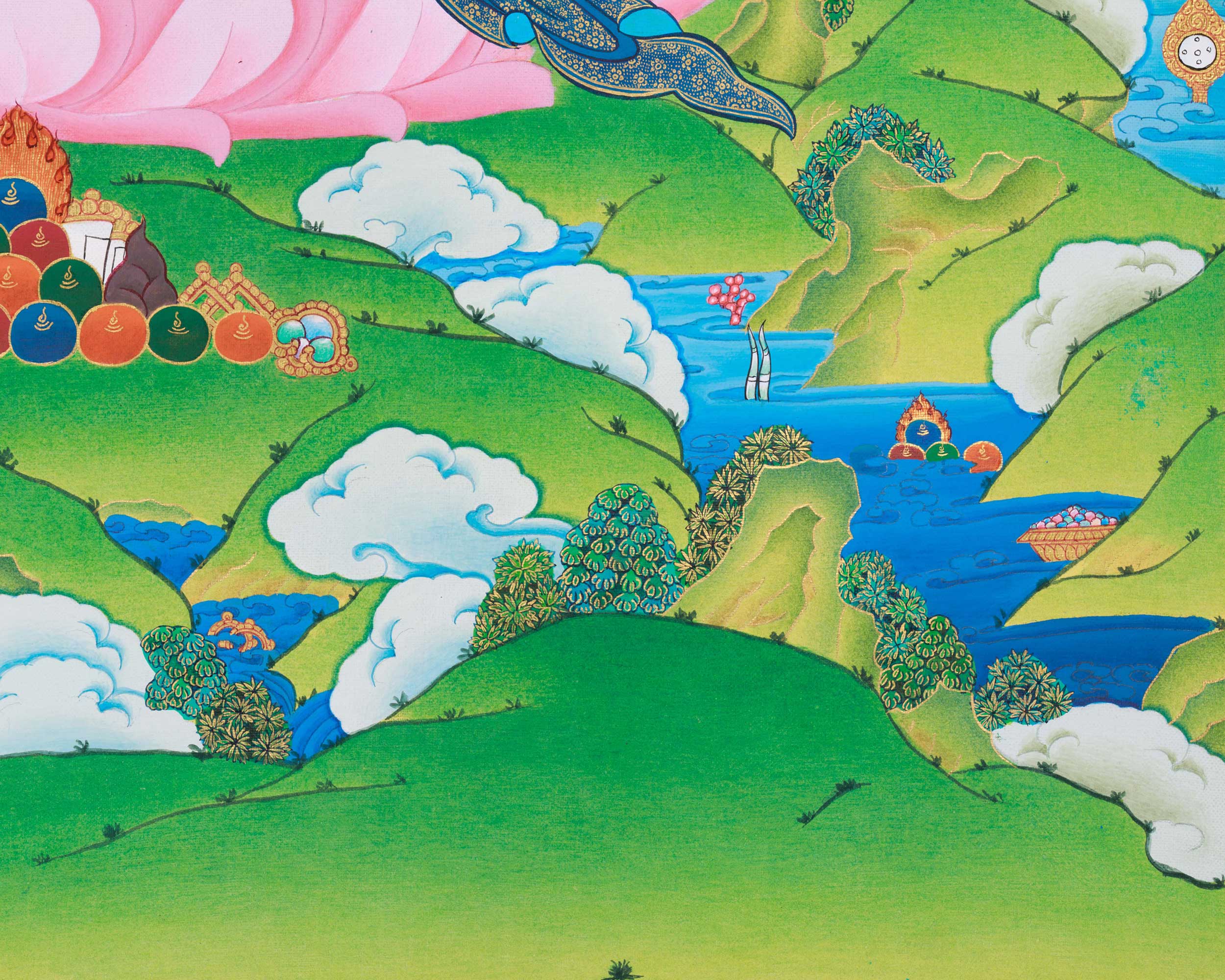 White Tara Female Buddha Thangka | Hand-Painted Art for Meditation