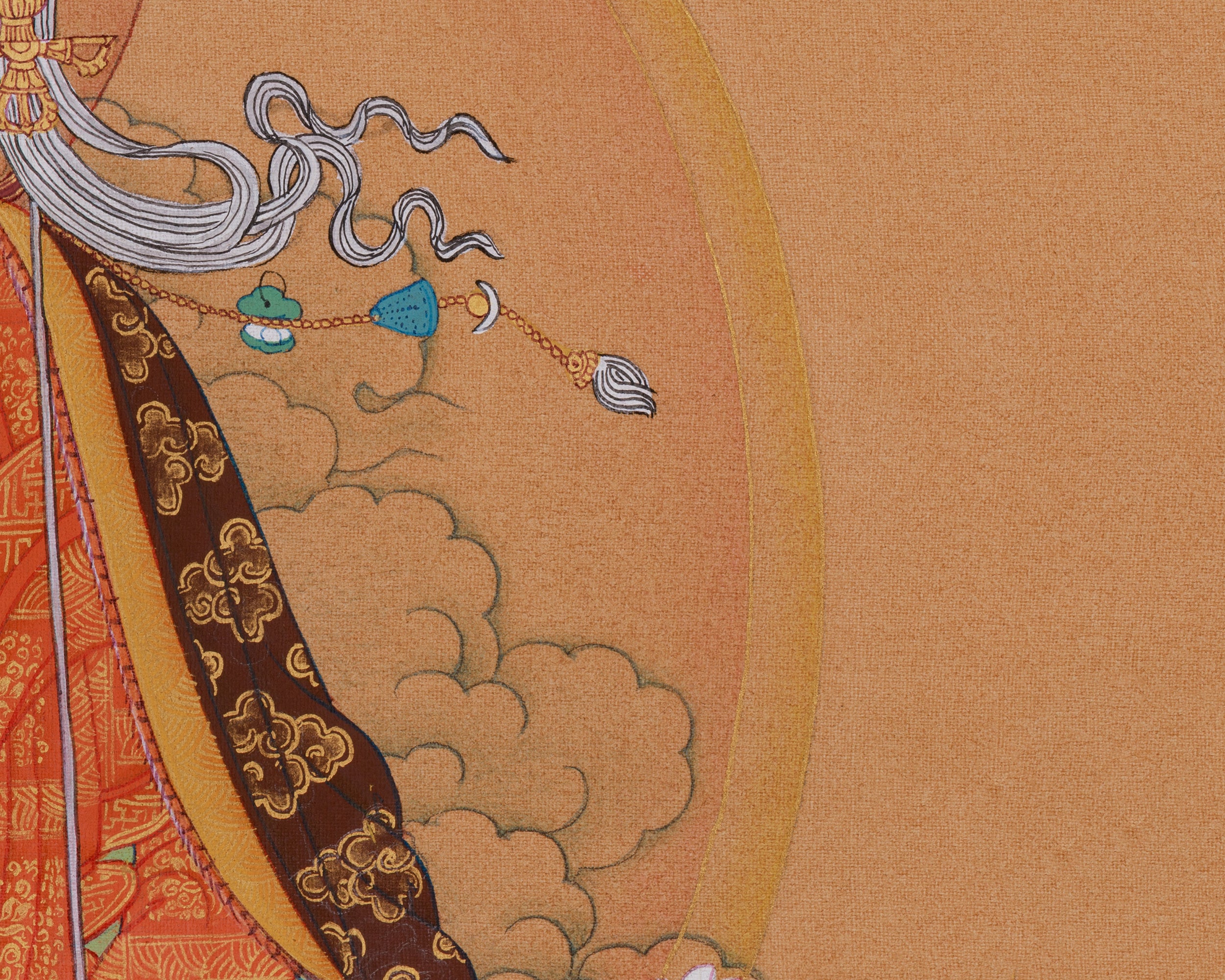 Handmade Spiritual Teacher Guru Rinpoche Thangka | Tantric Guide & Protector of the Dharma