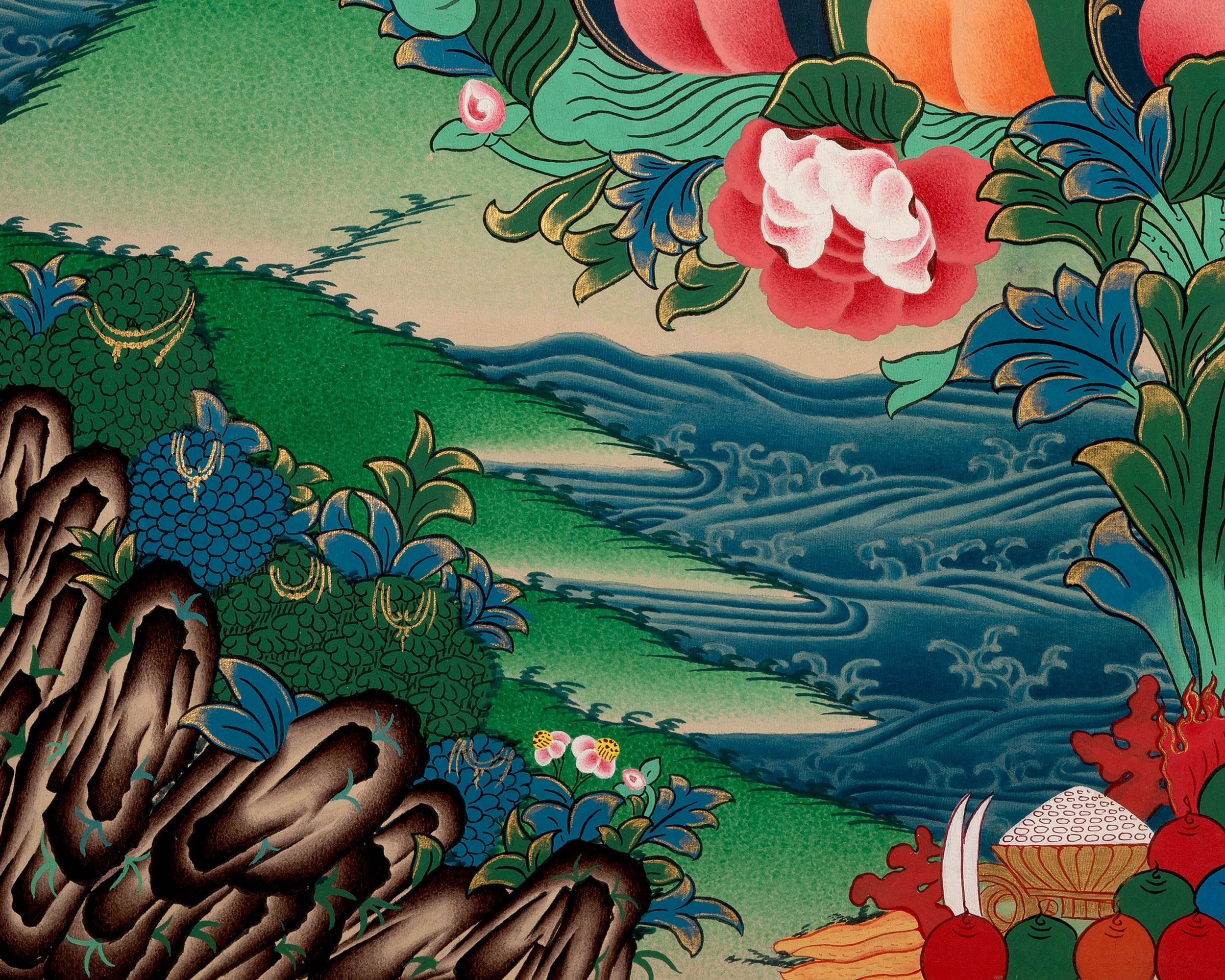 Avalokitesvara Chenrezig Thangka | Tibetan Bodhisattva of Compassion