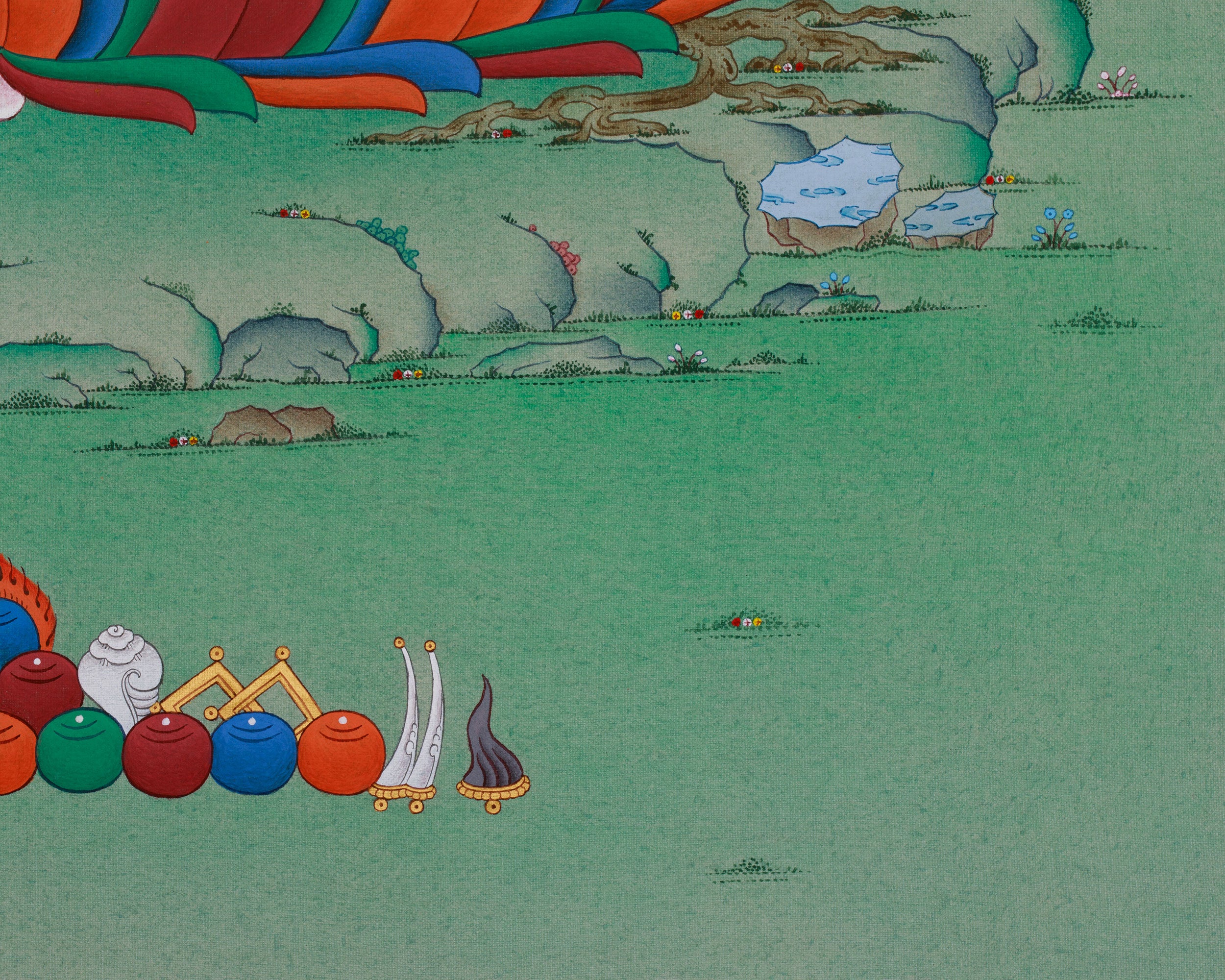 Namo Buddha Shakyamuni, Meditation Artwork | The Enlightened One in Divine Splendor