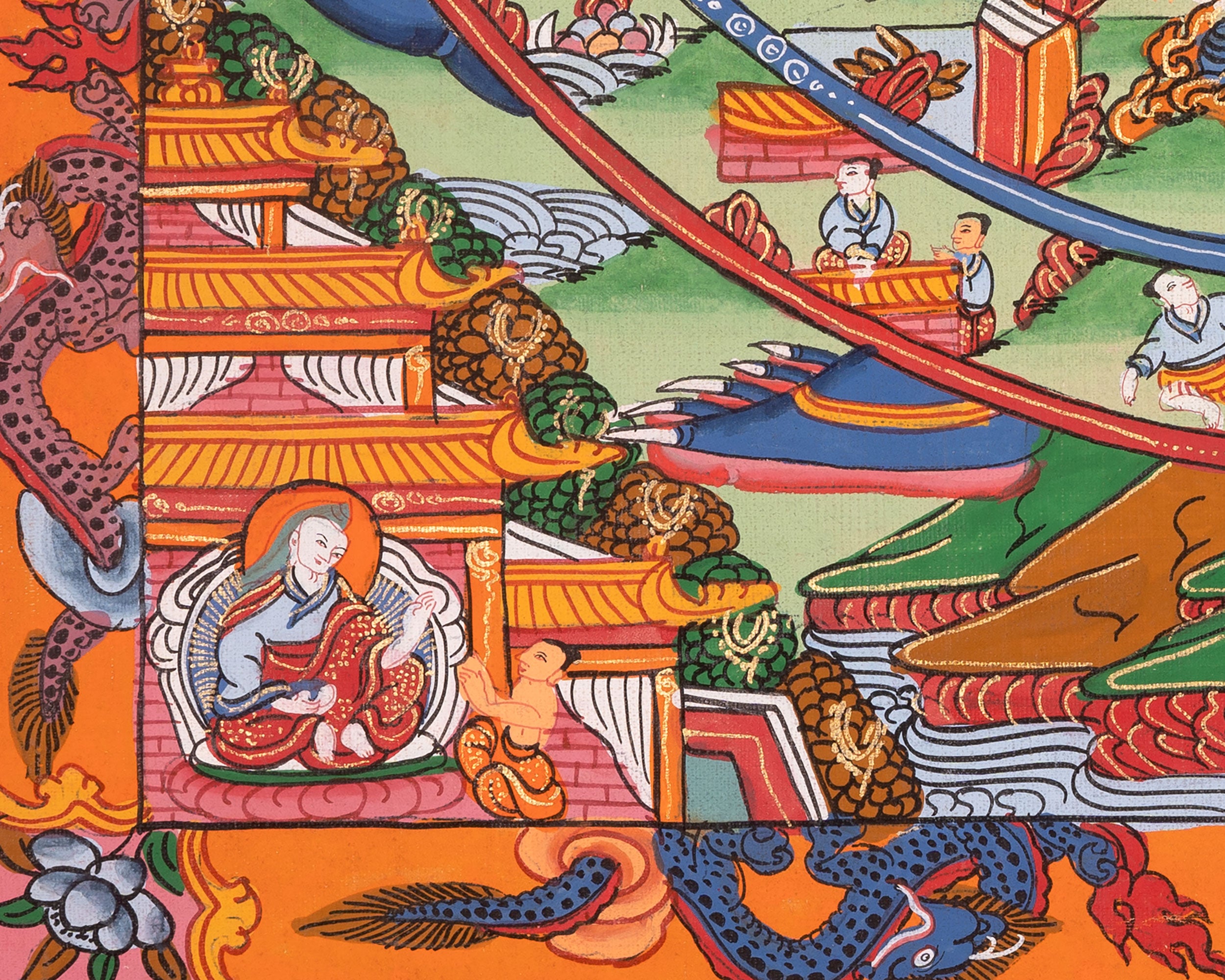 Wheel of Life Buddhist Thangka | Traditional Art | Wall Decors