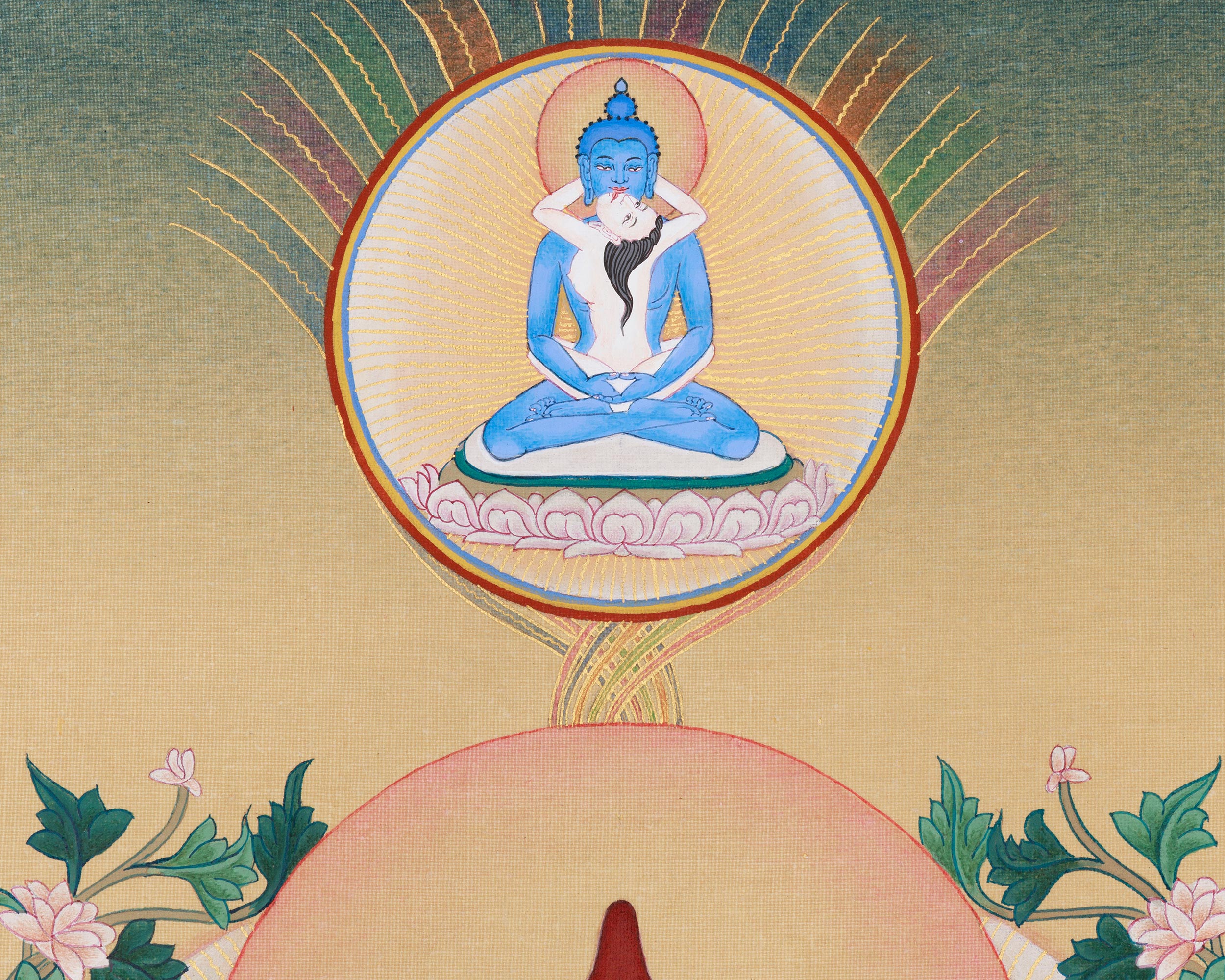 Original Longchenpa Thangka | 14th-century Nyingma Dzogchen Master in Tibetan Buddhism