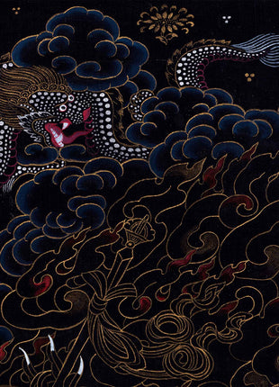 Divine Wrathful Palden Lhamo Thangka Print | Himalayan Artwork | Wall Decorative Art