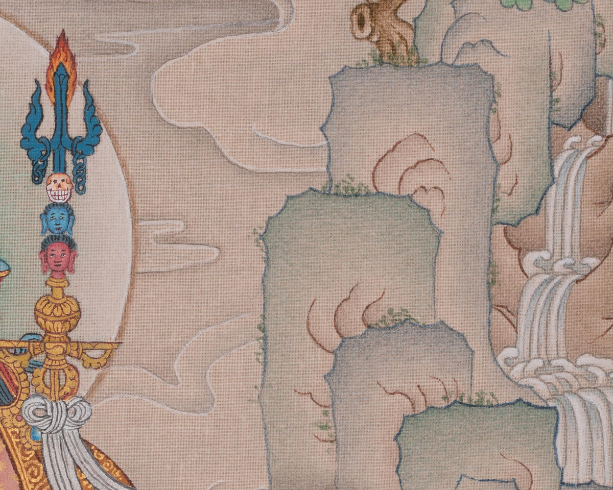 Spiritual Guru Rinpoche Thangka Painting | Padmasambhava Artwork | Wisdom Deity