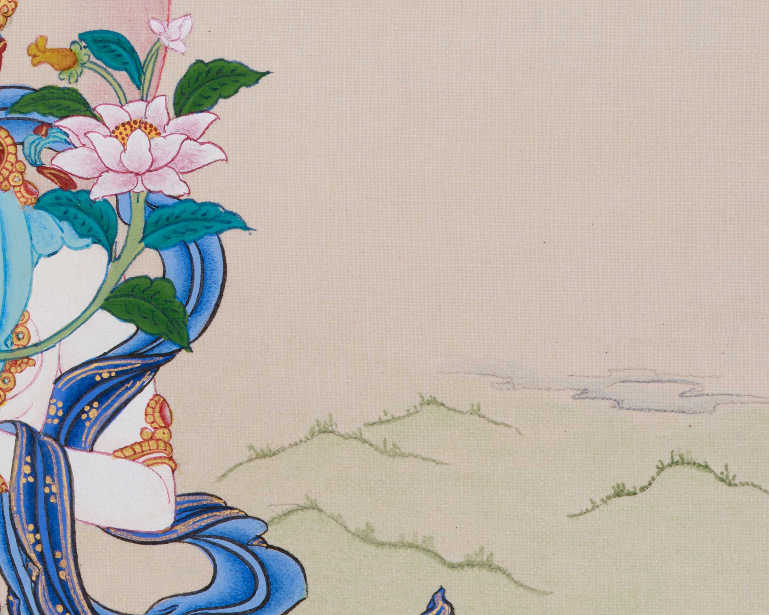 Sita Tara Tibetan Deity Thangka | Handmade Healing Deity