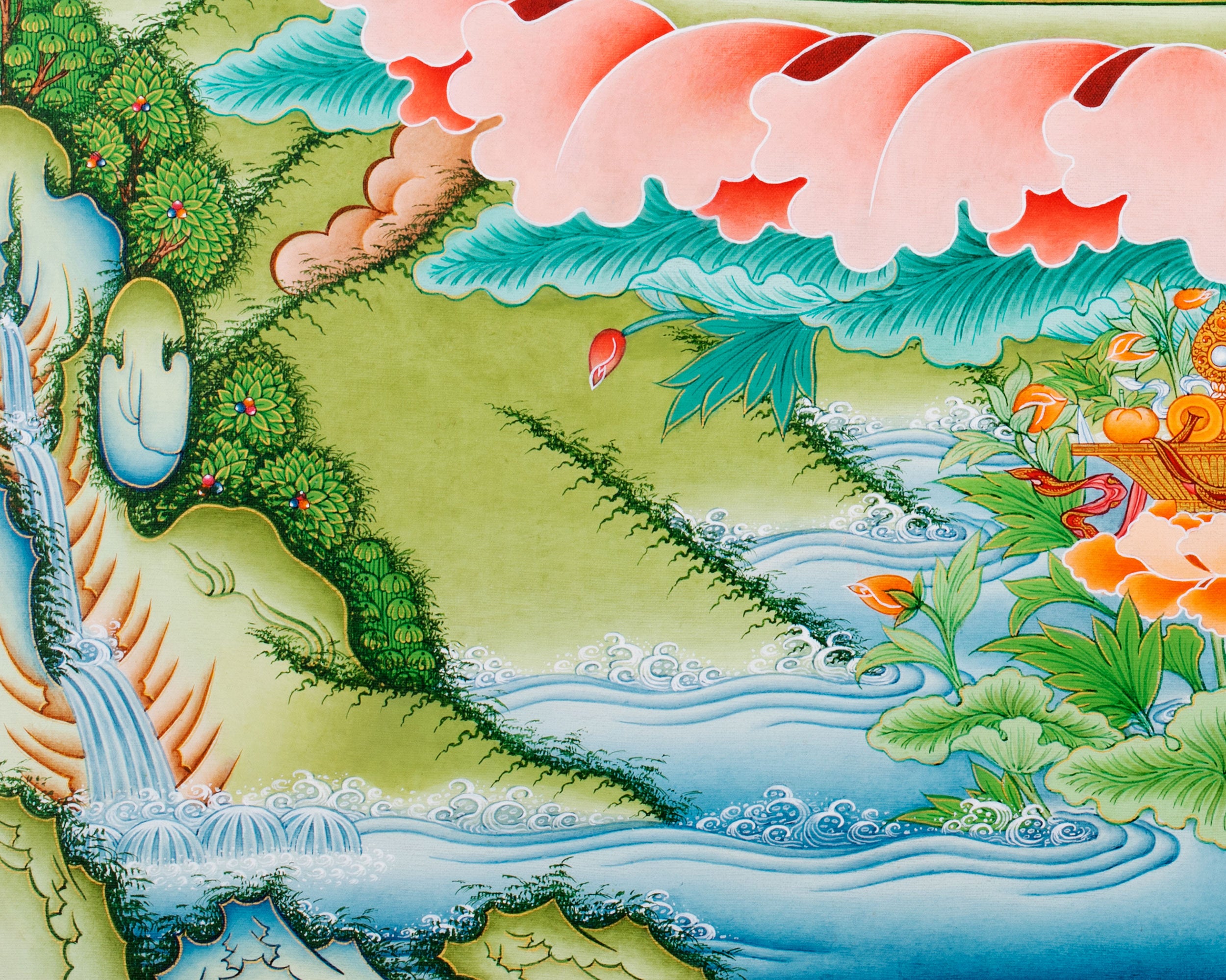 Wisdom Deity, Manjushri Thangka | Sacred Tibetan Art for Insight & Compassion