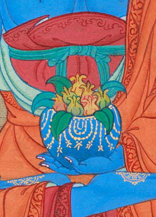 Bhaisajyaguru’s Blessing | Medicine Buddha Thangka for Meditation & Balance