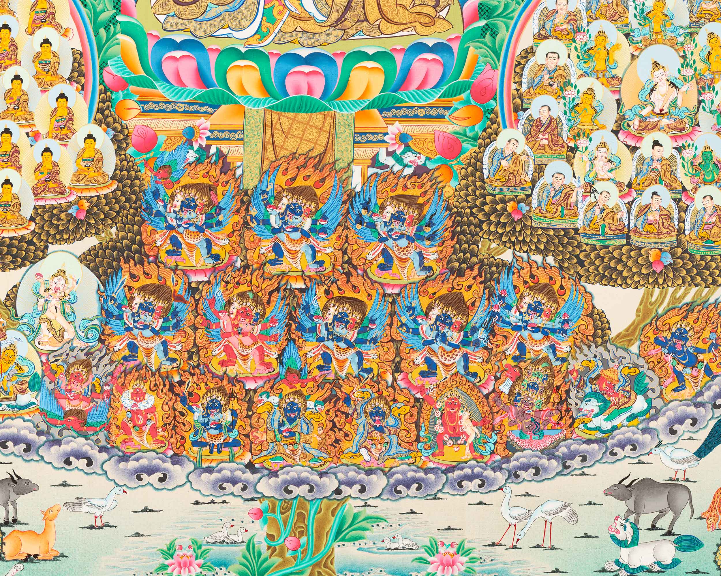 Guru Padmasambhava Giclee Print For Spiritual Room Decor | The Lotus Born Master Rinpoche Thangka