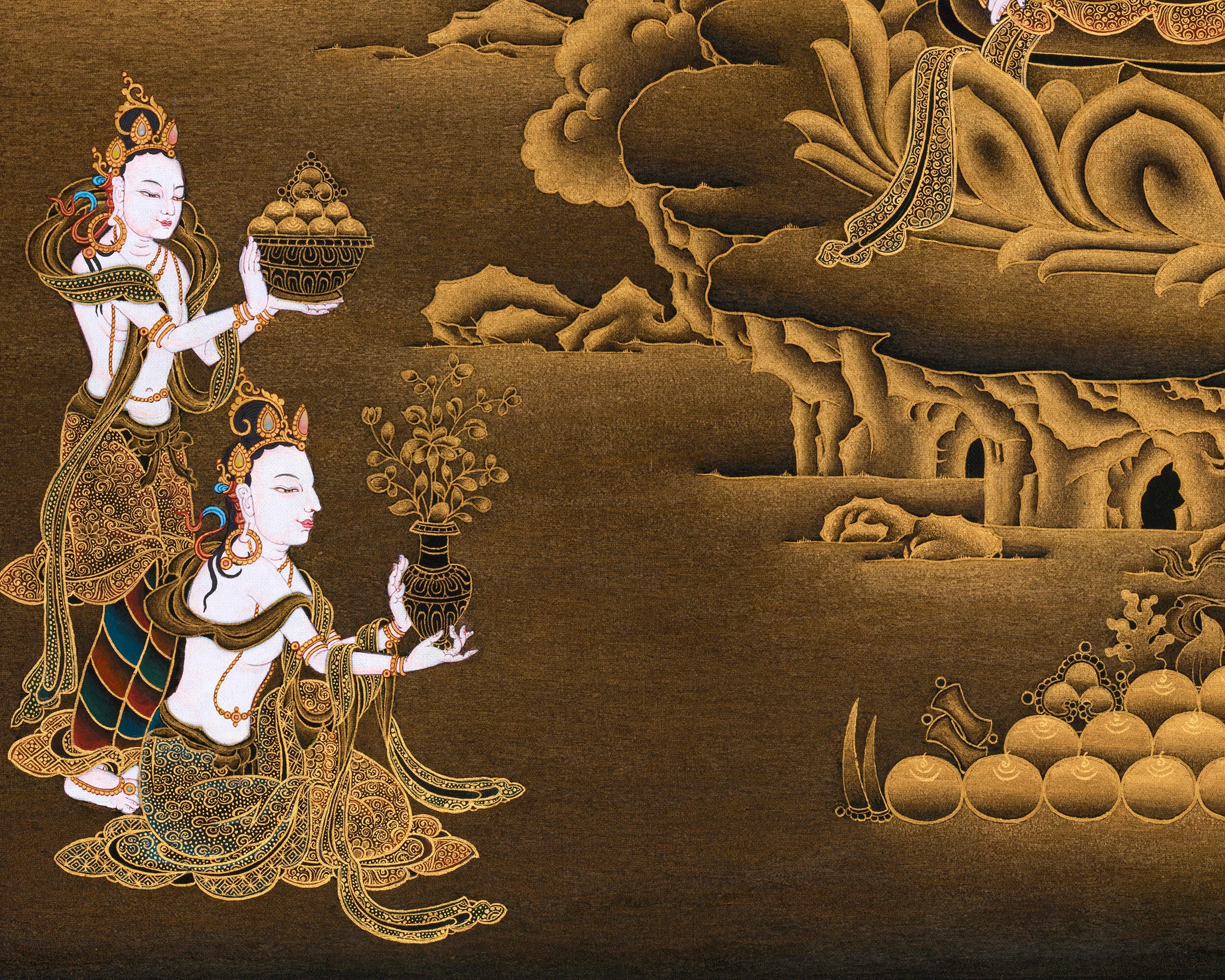 Sita Tara 24K Gold Thangka |  Divine Feminine | Compassion and Healing Art