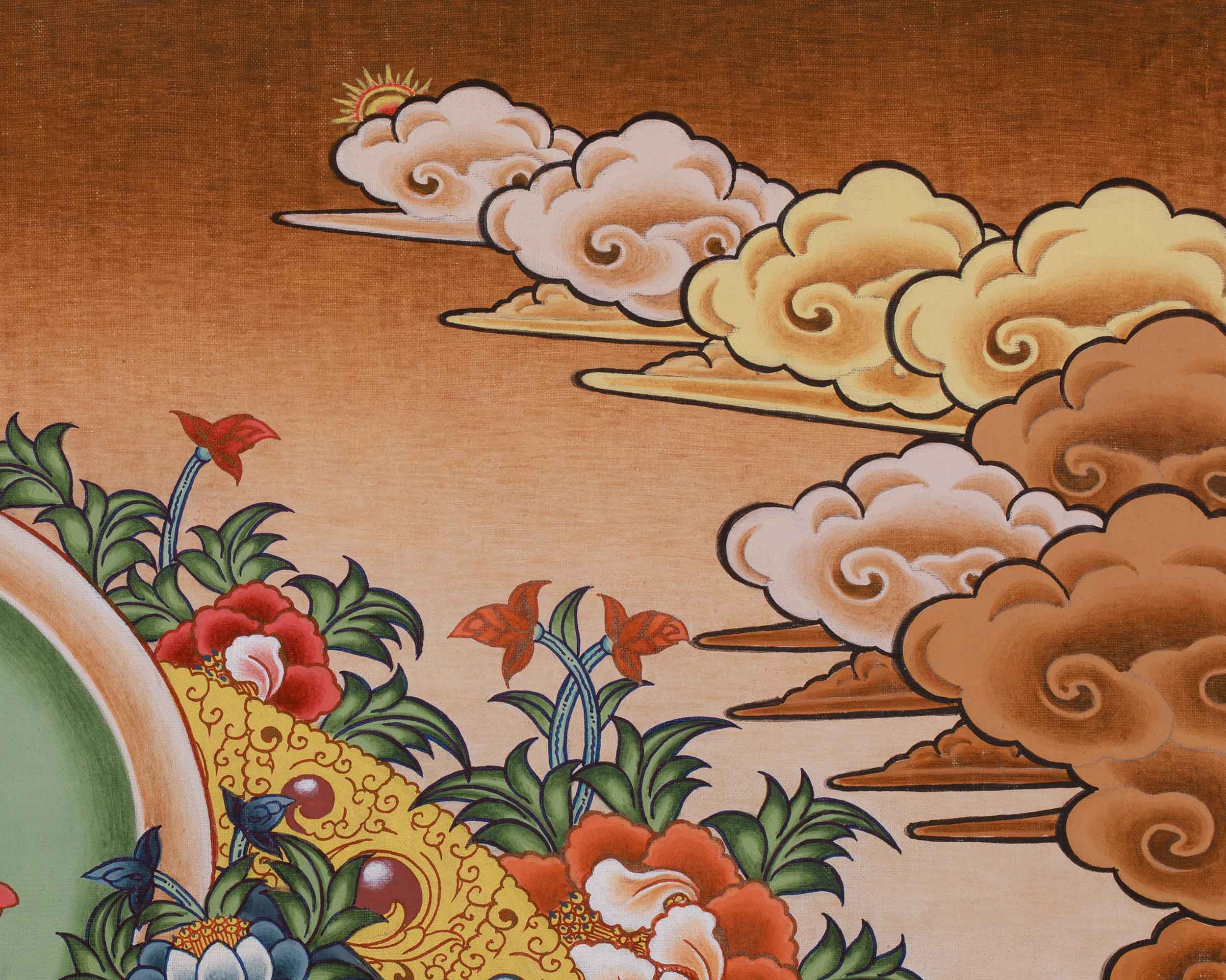 Tibetan Deity Shyama Tara Thangka | Green Tara Female Deity