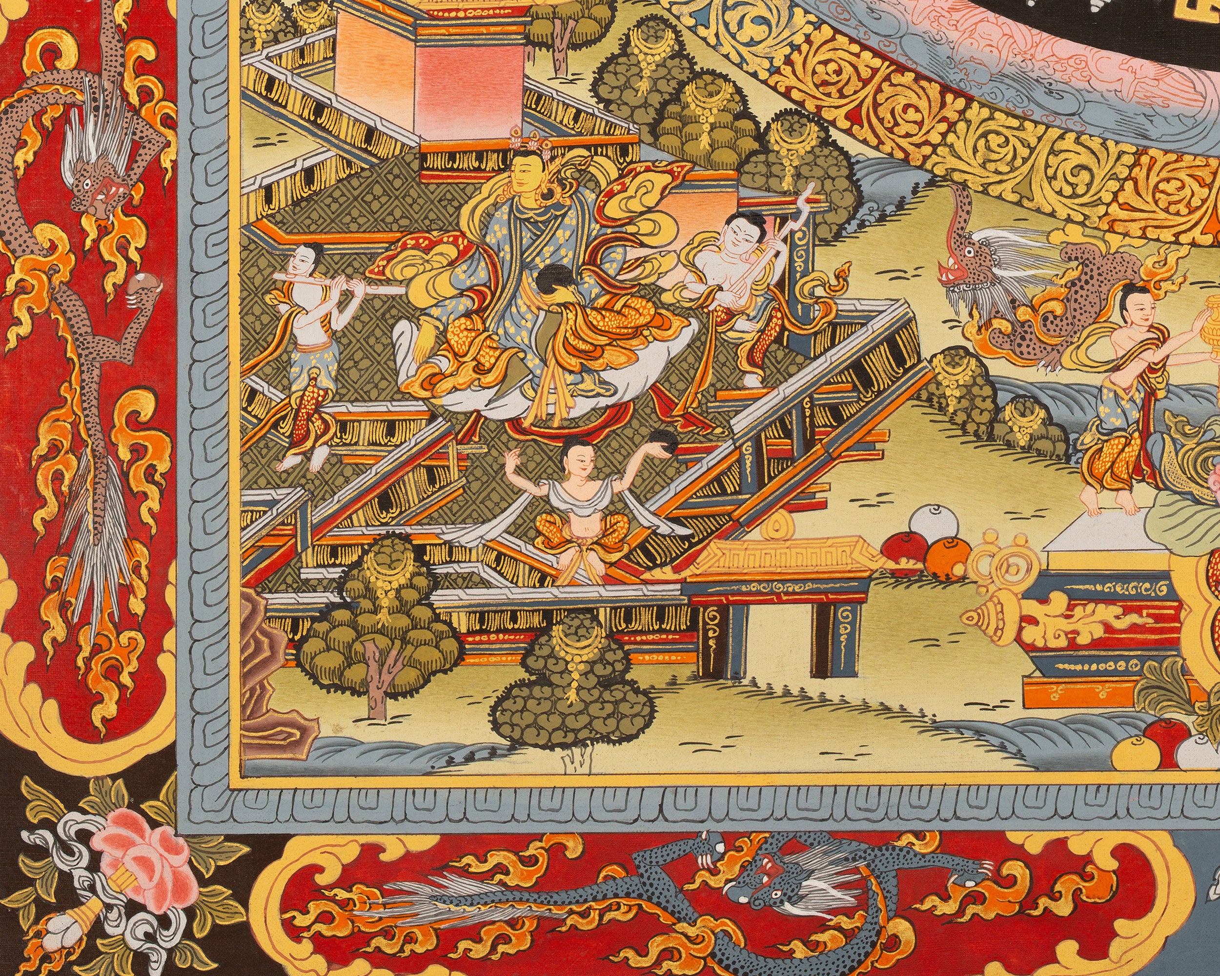Traditional Mandala Art | Manjushri Thangka | Bodhisattva of Wisdom & Compassion