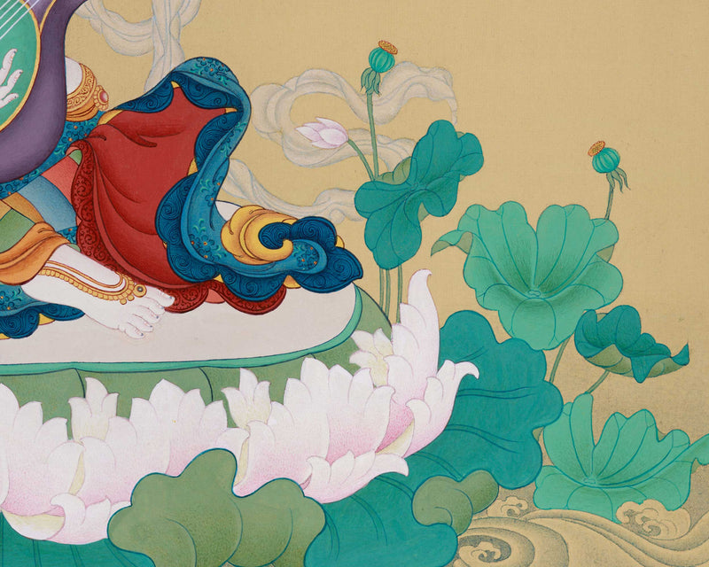 Exclusive Goddess Saraswoti Thangka | A Portrait of Divine Wisdom