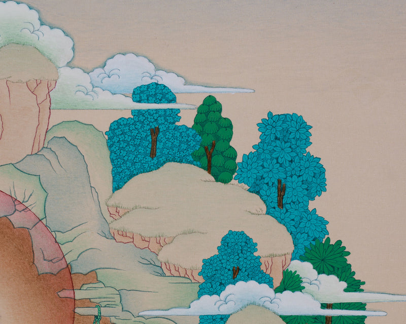 Milarepa, The Great Yogi | Hand-Painted Buddhist Thangka