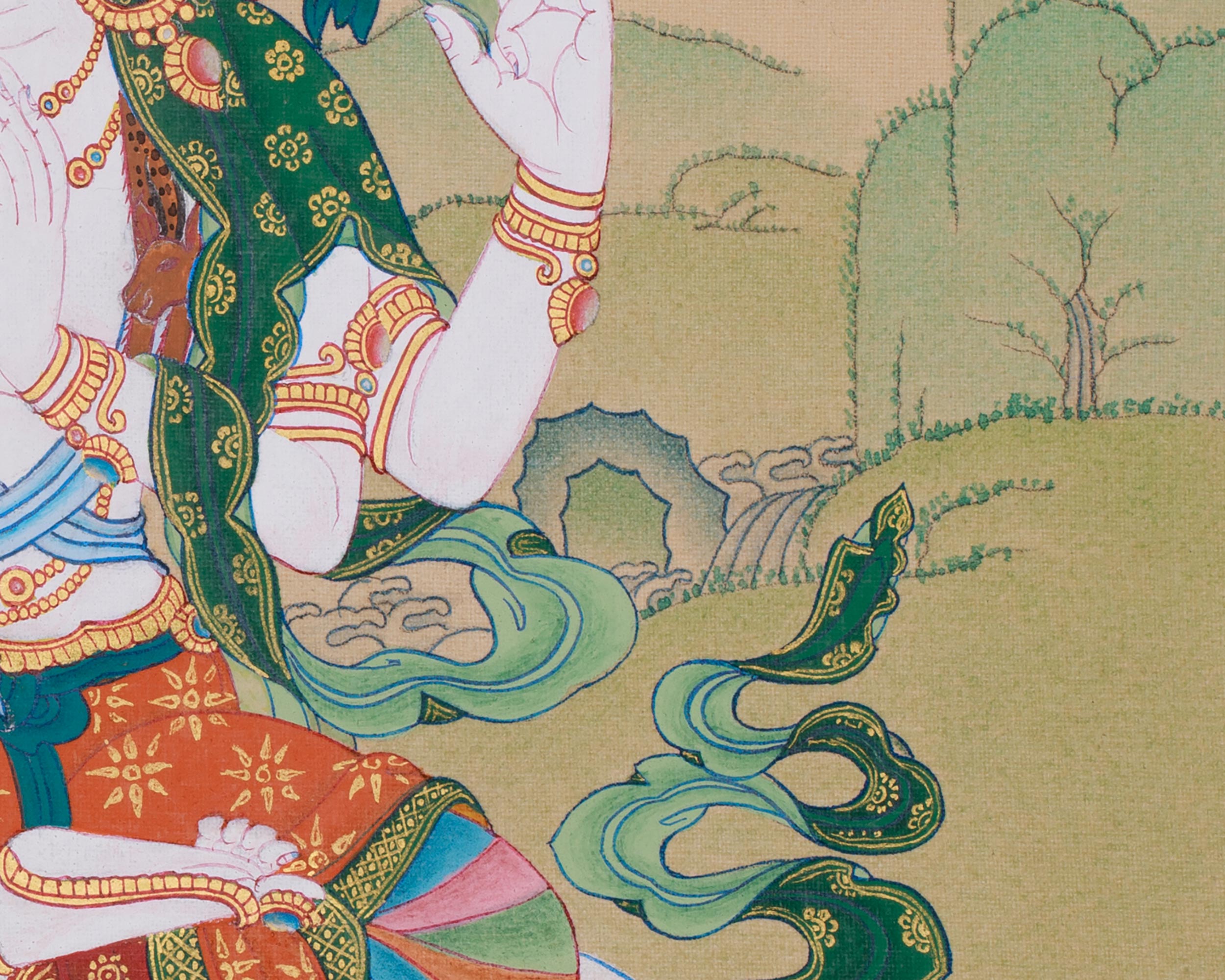 Four-Armed Avalokiteshvara, Compassion Buddha | Tibetan Bodhisattva of Mercy