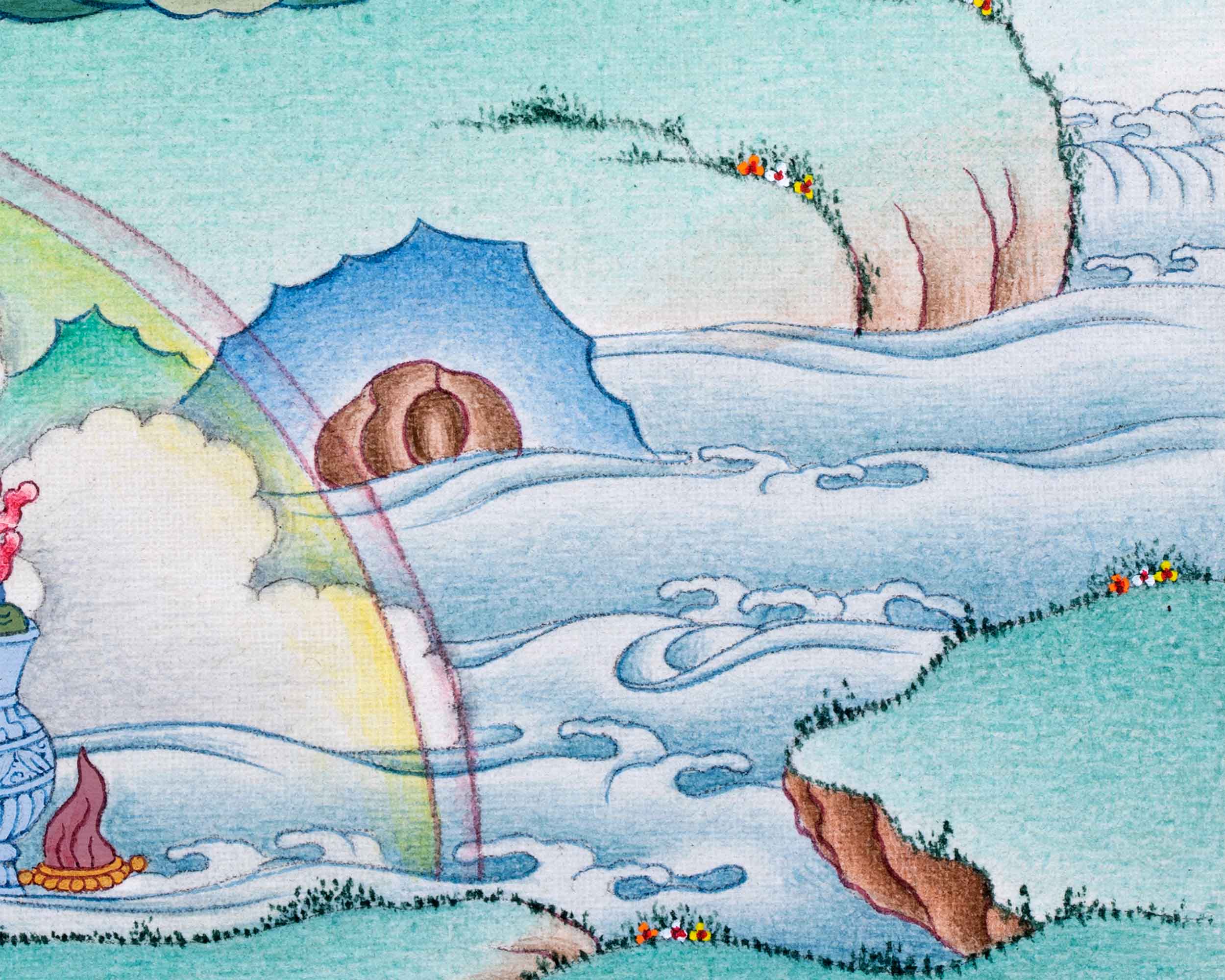 Practice of Prajnaparamita in Buddhism | Traditional Yum Chenmo Thangka | Wall Decorative Art