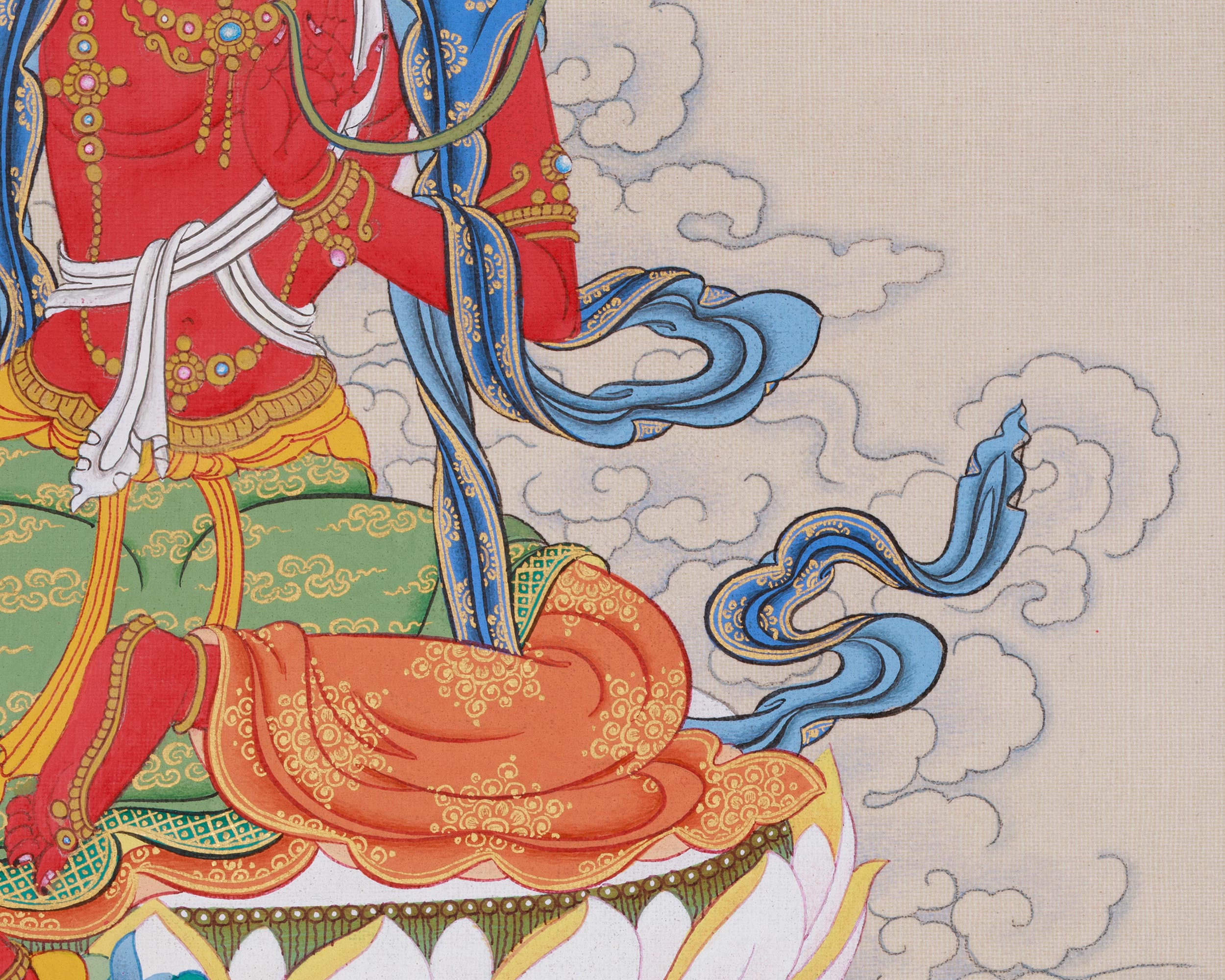 Original Hand-Painted Red Tara Dakini Thangka | Goddess of Power and Magnetism