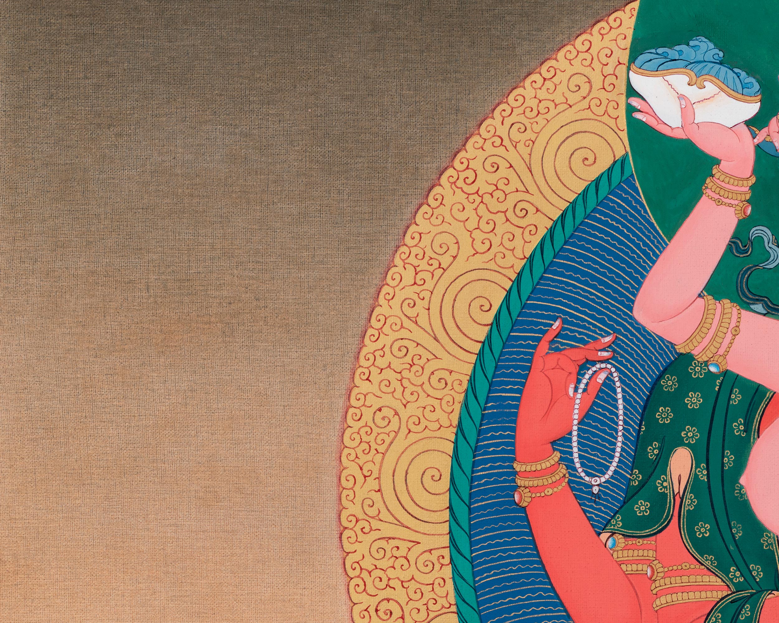 Red Chenrezig Canvas Print | Tantric Form of Compassion