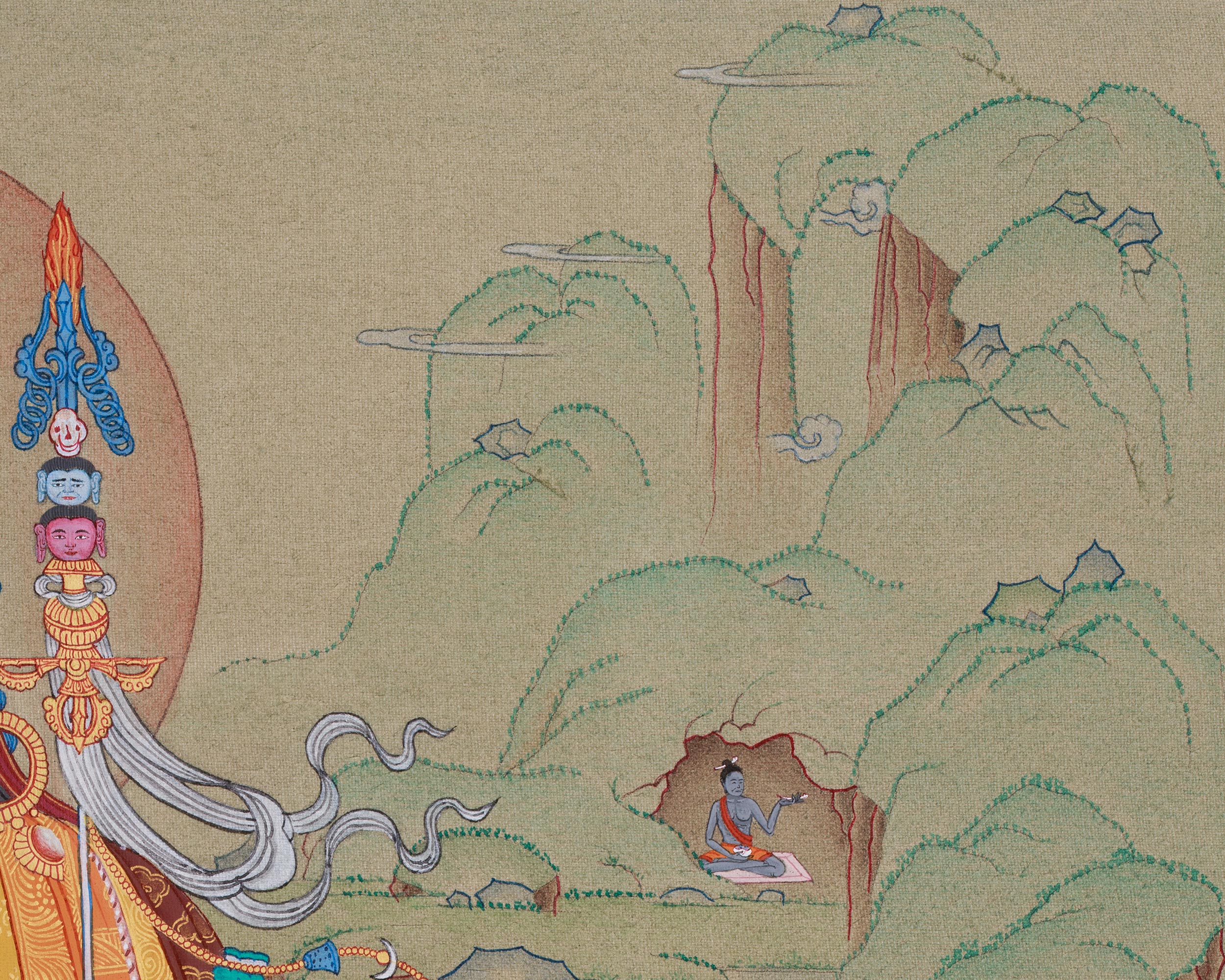 Thangka of Tantric Master Guru Rinpoche | Padmasambhava Artwork