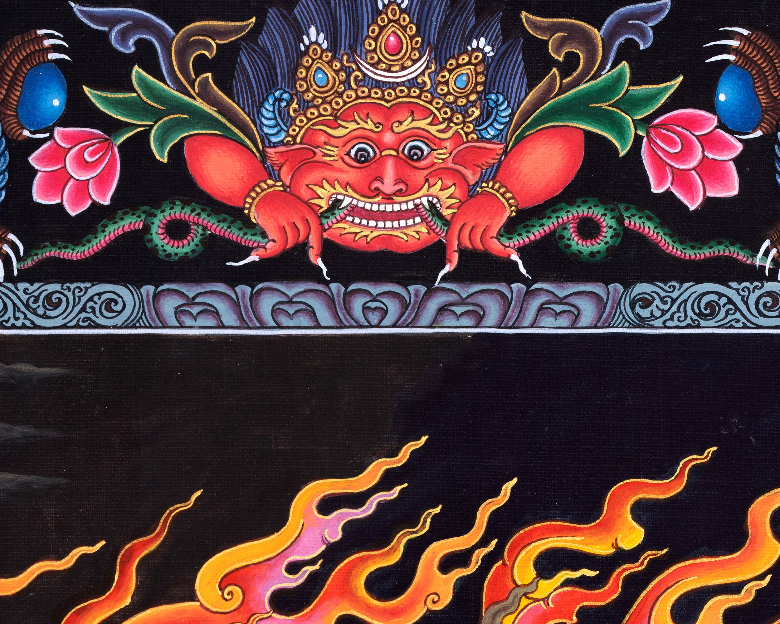 Red Bhairava Mahakala Thangka | Protector Deity of Fierce Compassion